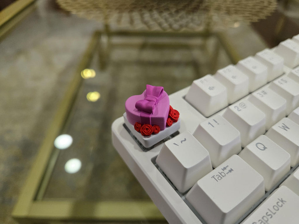 Hand-Painted Valentine Heart Box Artisan Keycap for mechanical keyboard