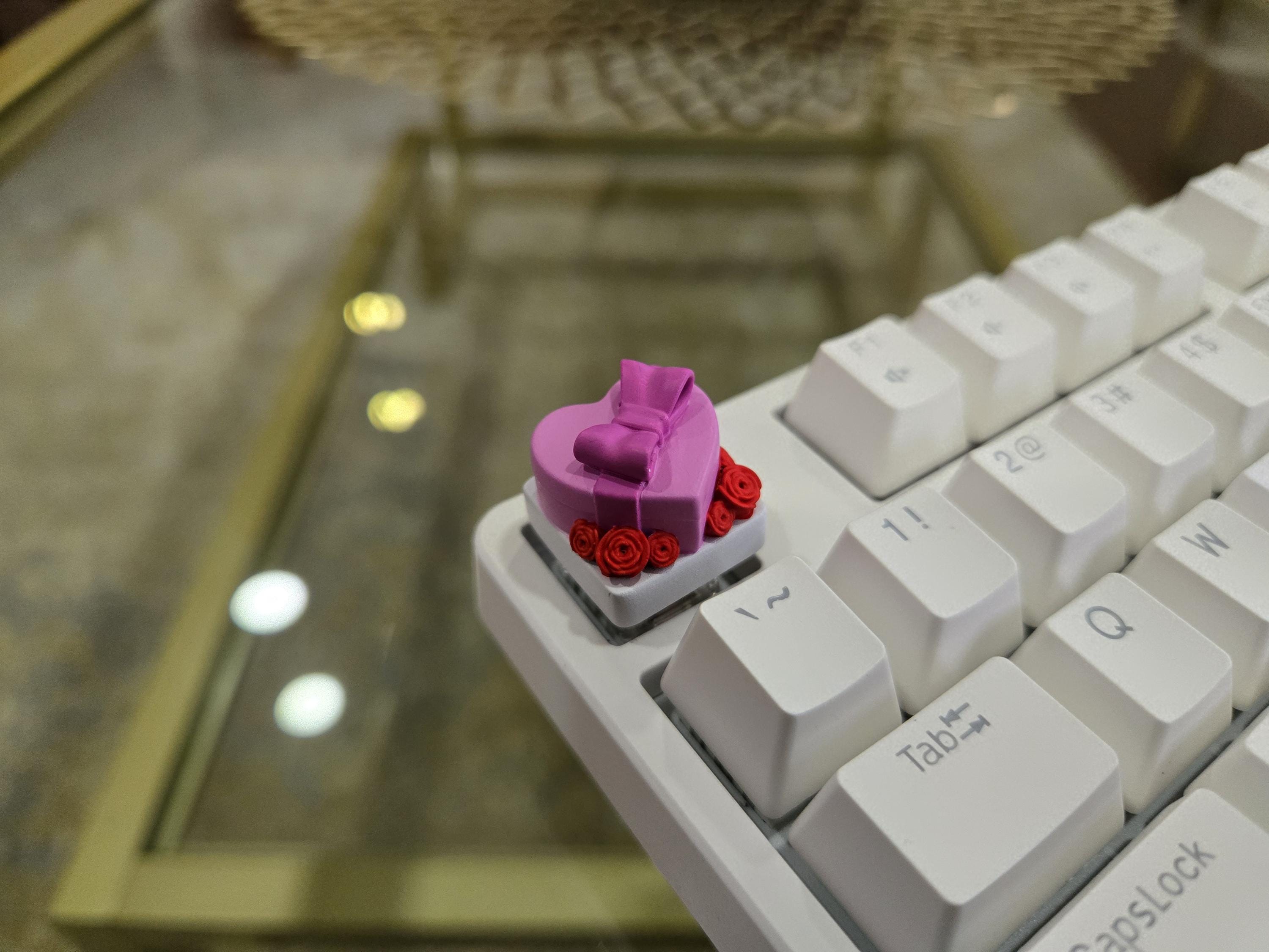 Hand-Painted Valentine Heart Box Artisan Keycap for mechanical keyboard