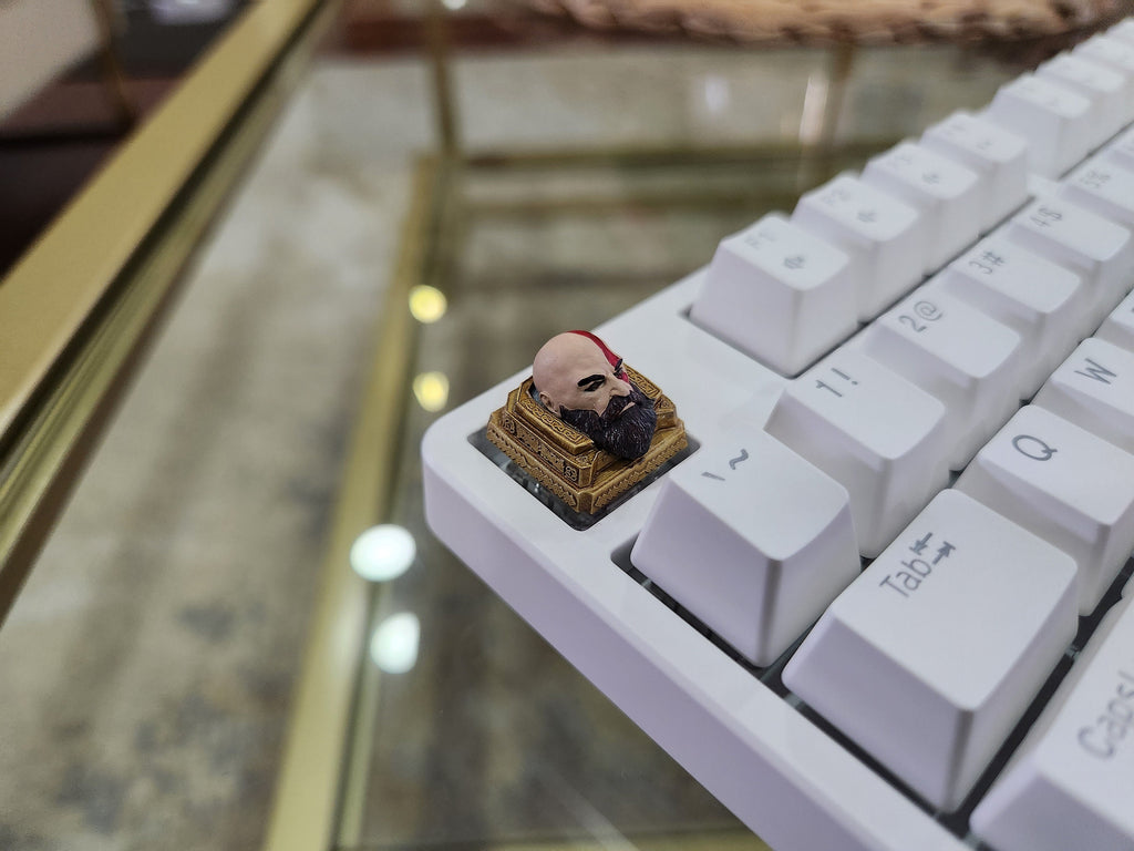 Hand-Painted Video Game Kratos Artisan Keycap for mechanical keyboard