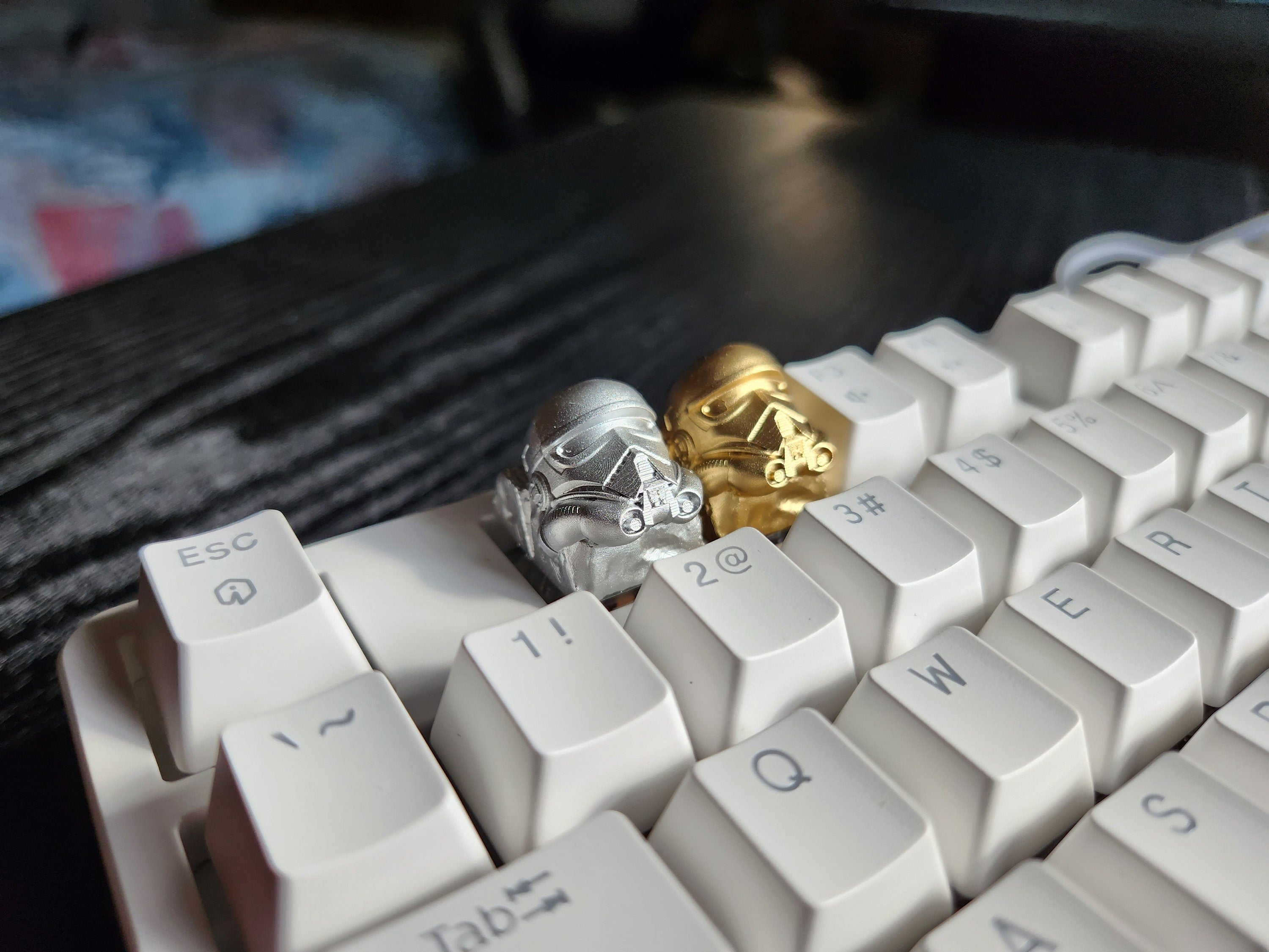 Hand-Painted Trooper Metallic Artisan Keycap for mechanical keyboard