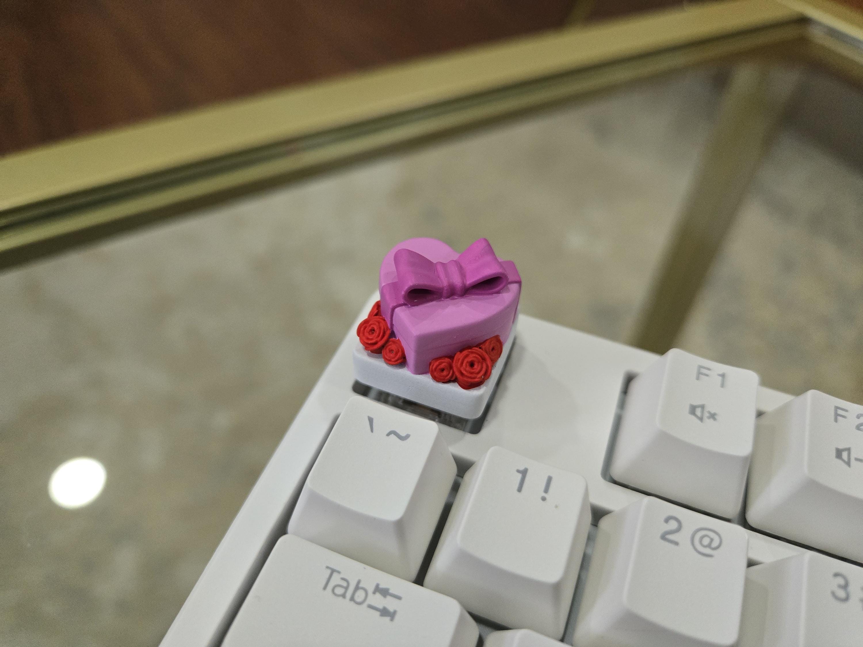 Hand-Painted Valentine Heart Box Artisan Keycap for mechanical keyboard