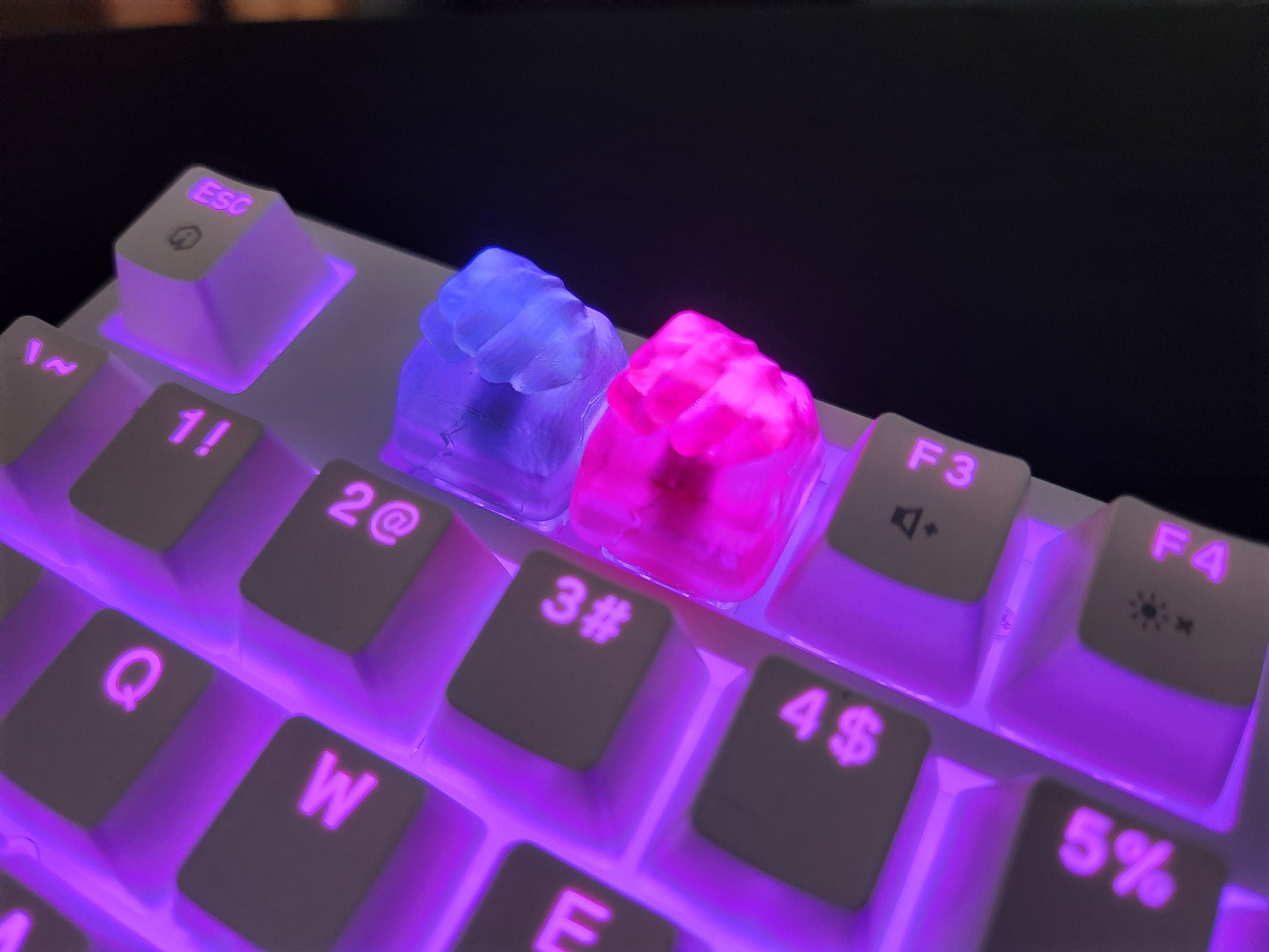 Clear Smash Fist Artisan Keycap for mechanical keyboard