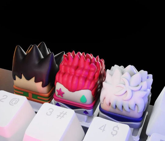 Hand-Painted Hunter Anime Artisan Keycaps for mechanical keyboard