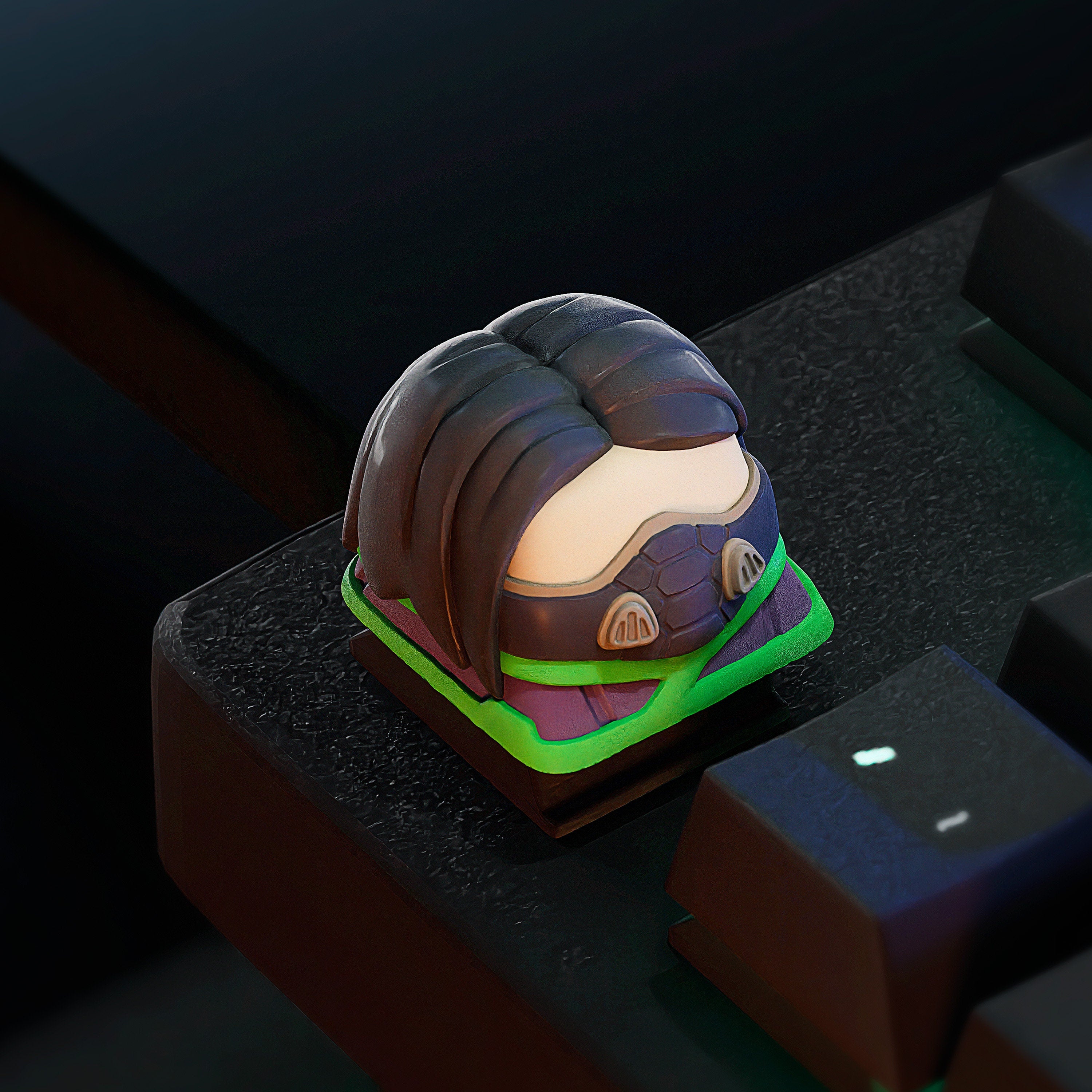 Hand-Painted Valorant Jett, Viper and Sova Artisan Keycaps for mechanical keyboard