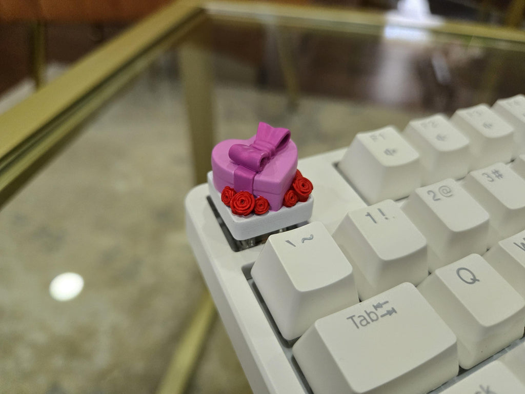 Hand-Painted Valentine Heart Box Artisan Keycap for mechanical keyboard