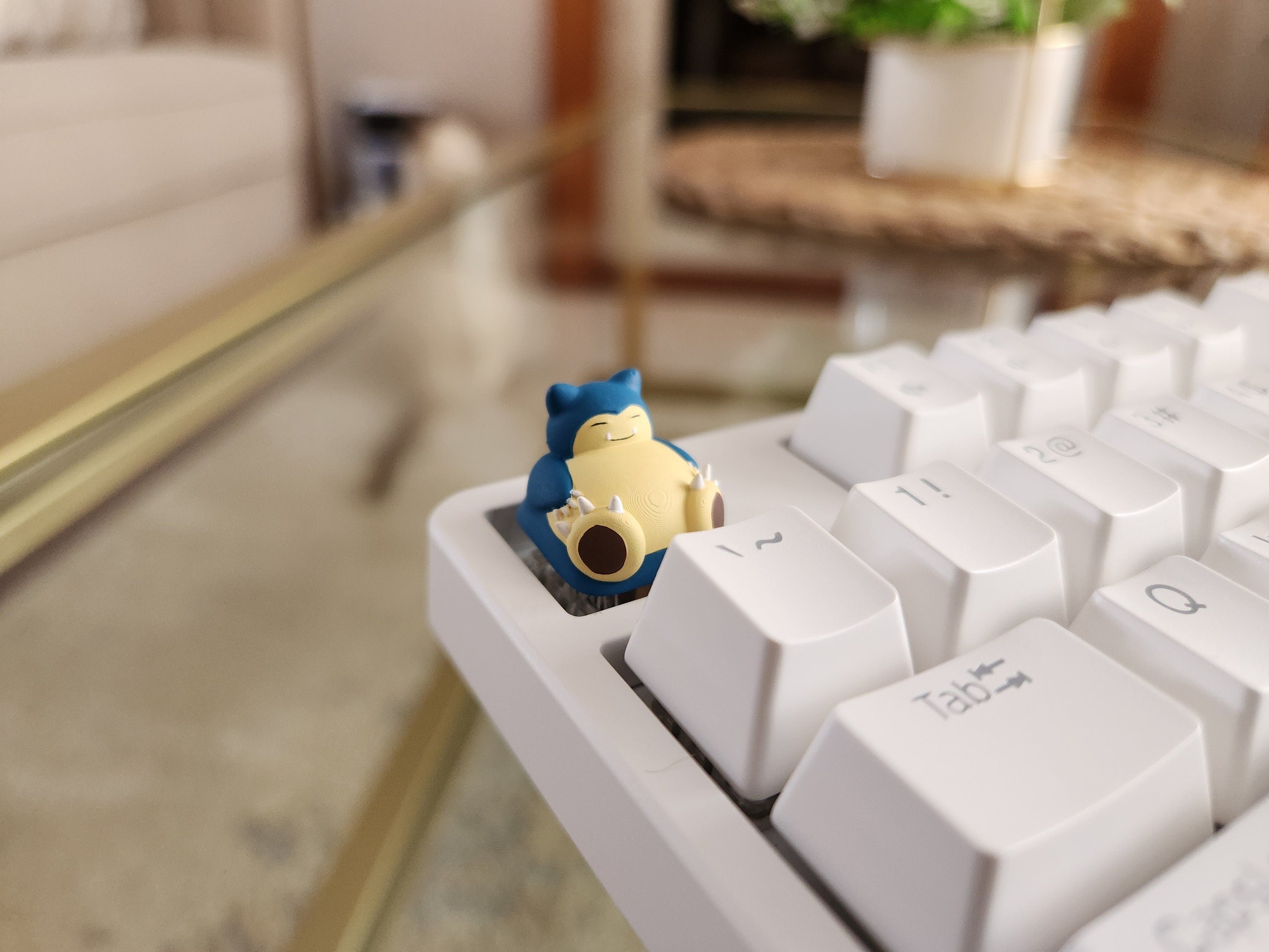 Hand-Painted Anime Snorlax Artisan Keycap for mechanical keyboard