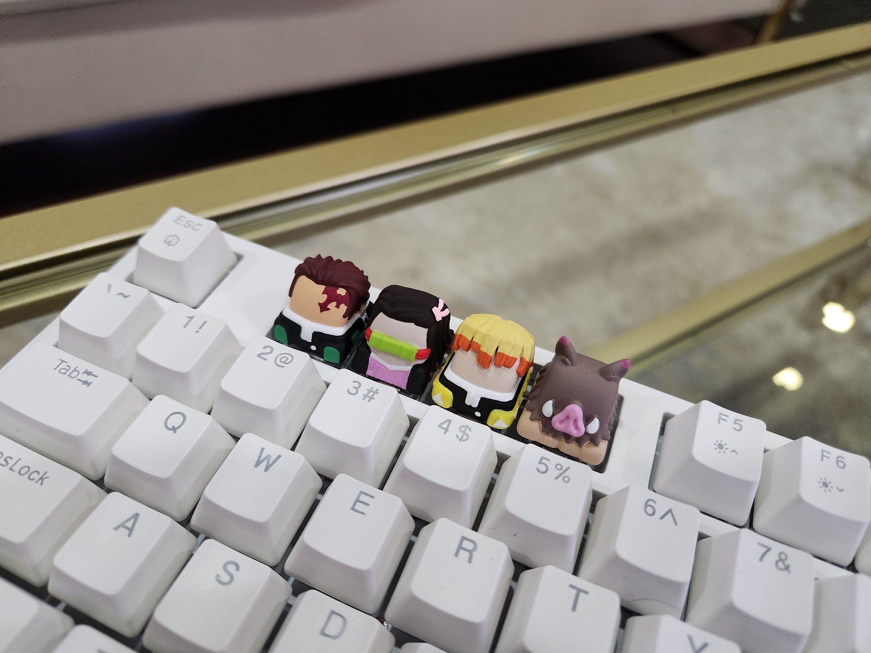 Hand-Painted Demon Slayer Artisan Keycaps for mechanical keyboard