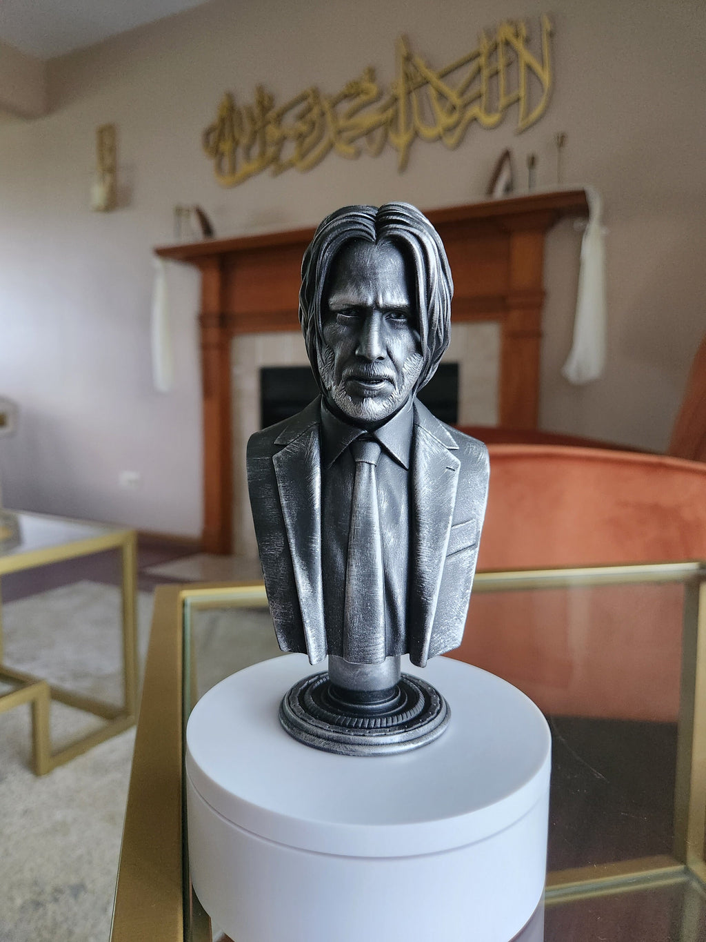 Hand-painted john wick bust – 6.5 inches tall collectible display figure