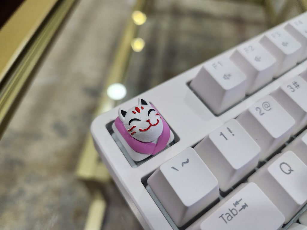 Hand-Painted Kitsune Japanese Artisan Keycap for mechanical keyboard