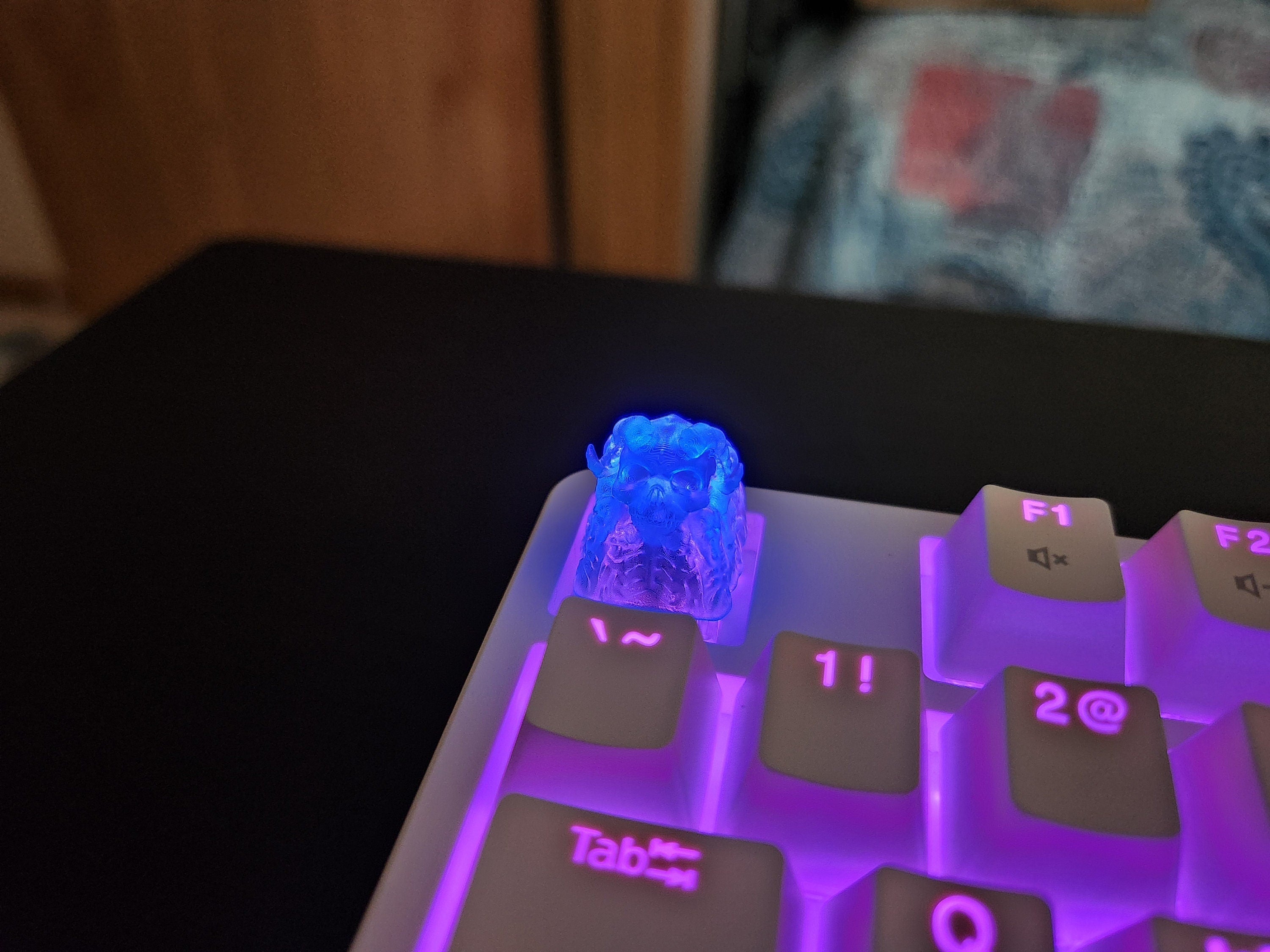 Clear Demon Skull Artisan Keycap for mechanical keyboard