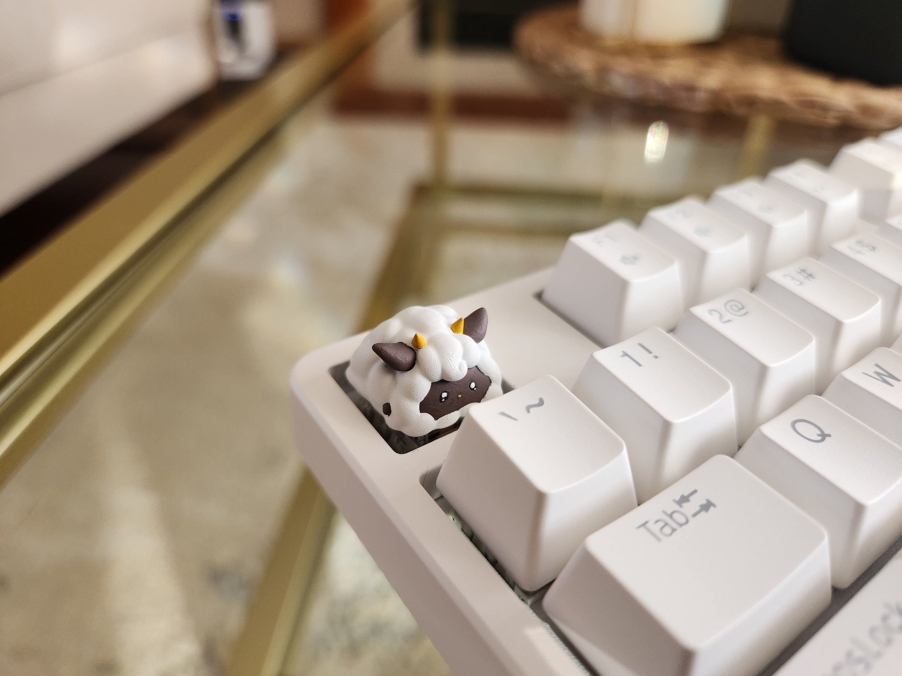 Hand-Painted Palworld Lamball Artisan Keycap for mechanical keyboard
