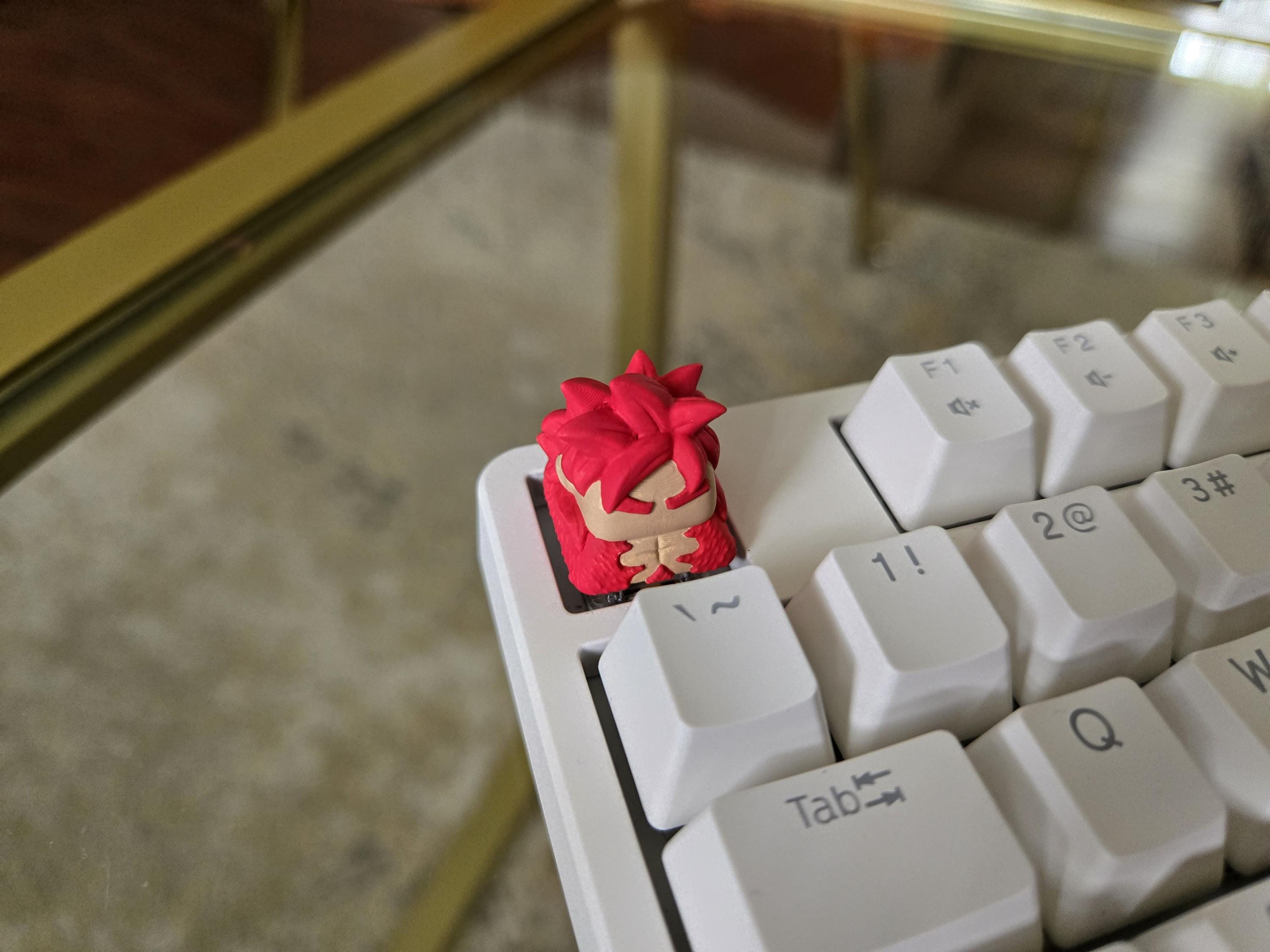 Hand-Painted Anime SSJ 4 Artisan Keycap for mechanical keyboard