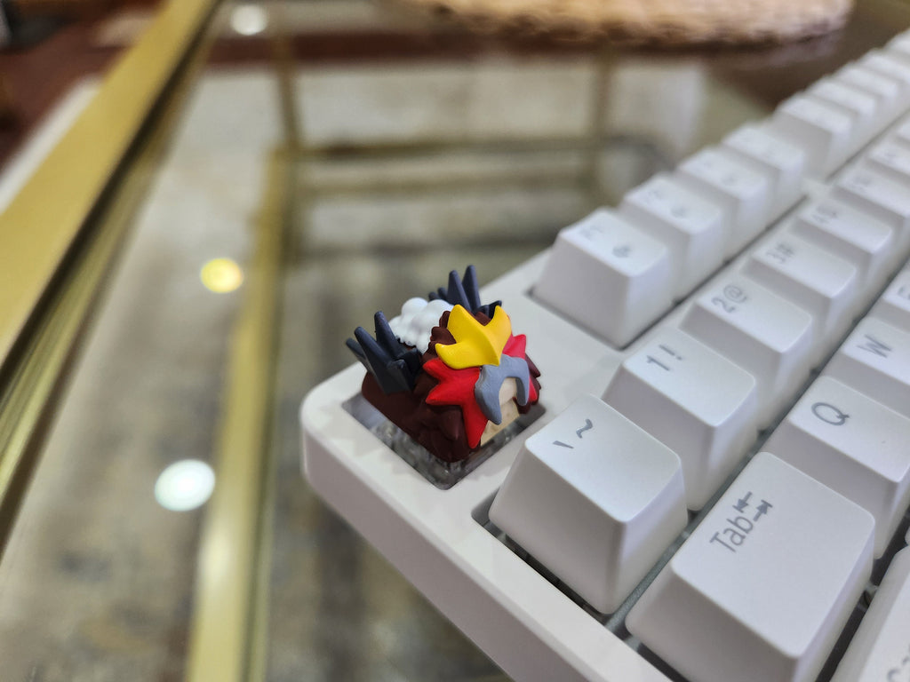 Hand-Painted Pokemon Legendary Entei, Suicune, Raikou Artisan Keycap for mechanical keyboard
