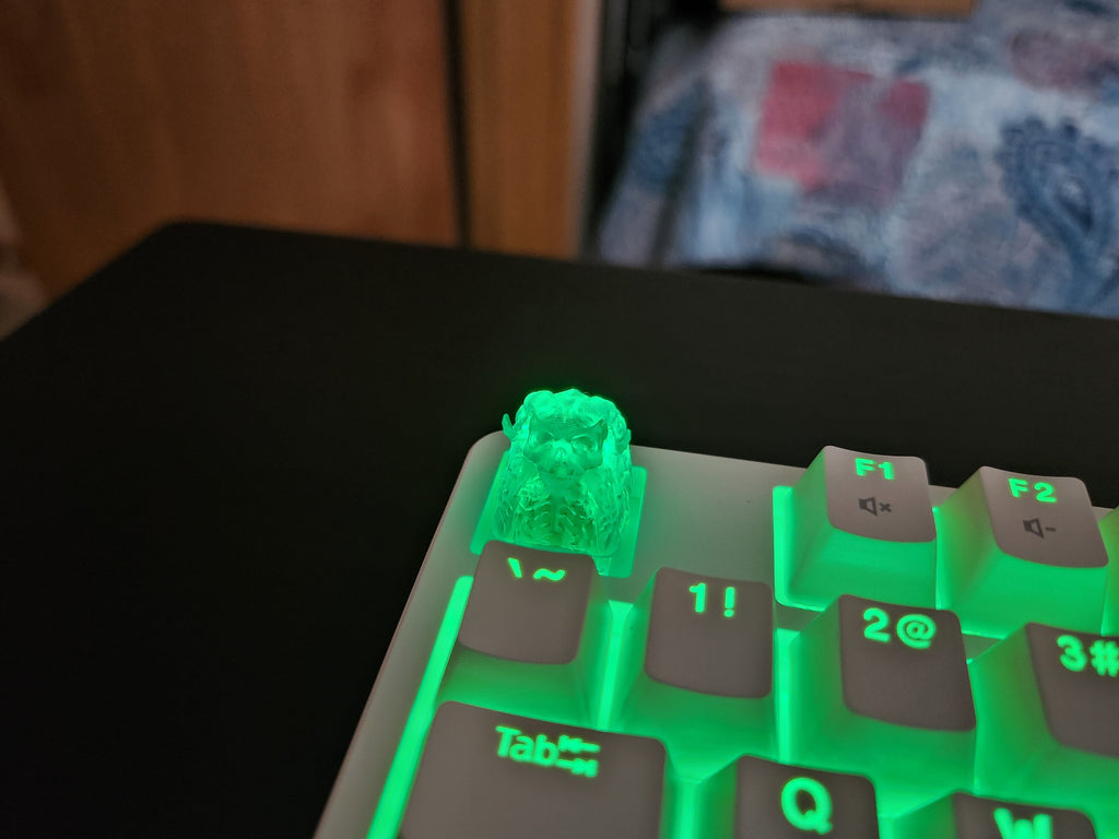 Clear Demon Skull Artisan Keycap for mechanical keyboard