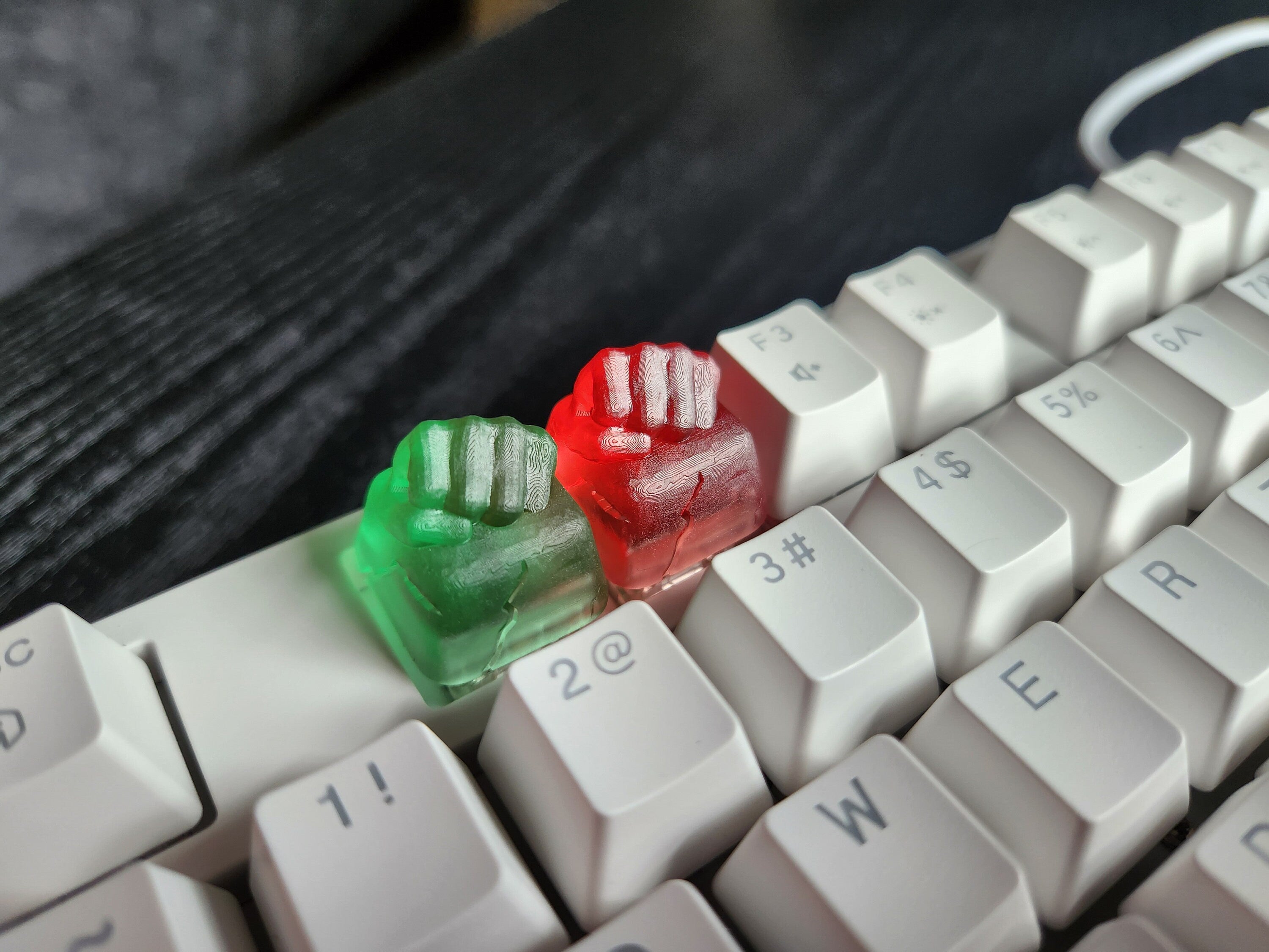 Clear Smash Fist Artisan Keycap for mechanical keyboard