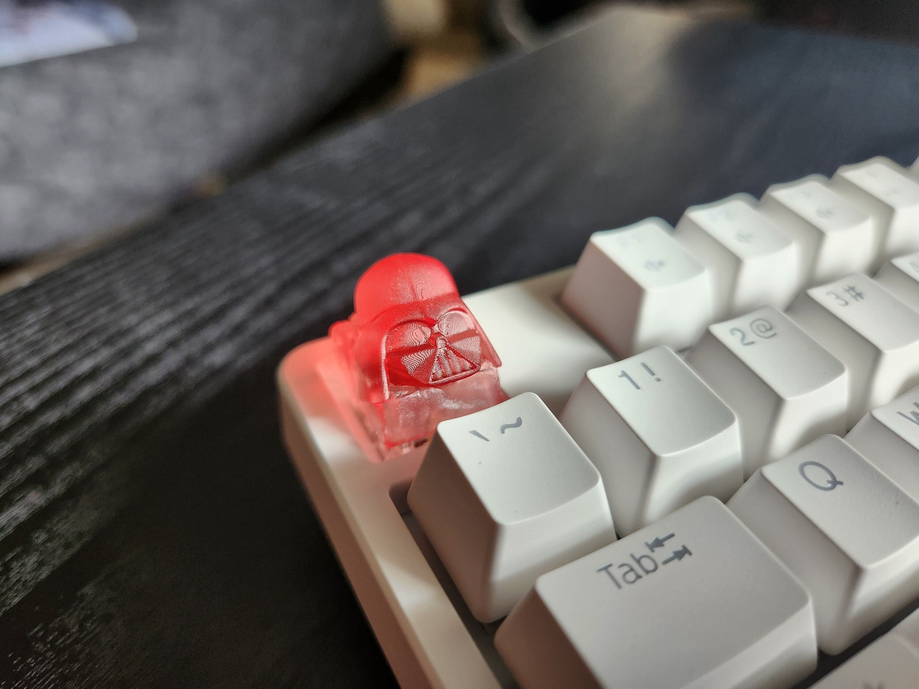Clear video game-inspired artisan keycap for Cherry MX keyboard