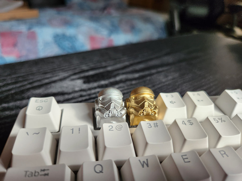 Hand-Painted Trooper Metallic Artisan Keycap for mechanical keyboard