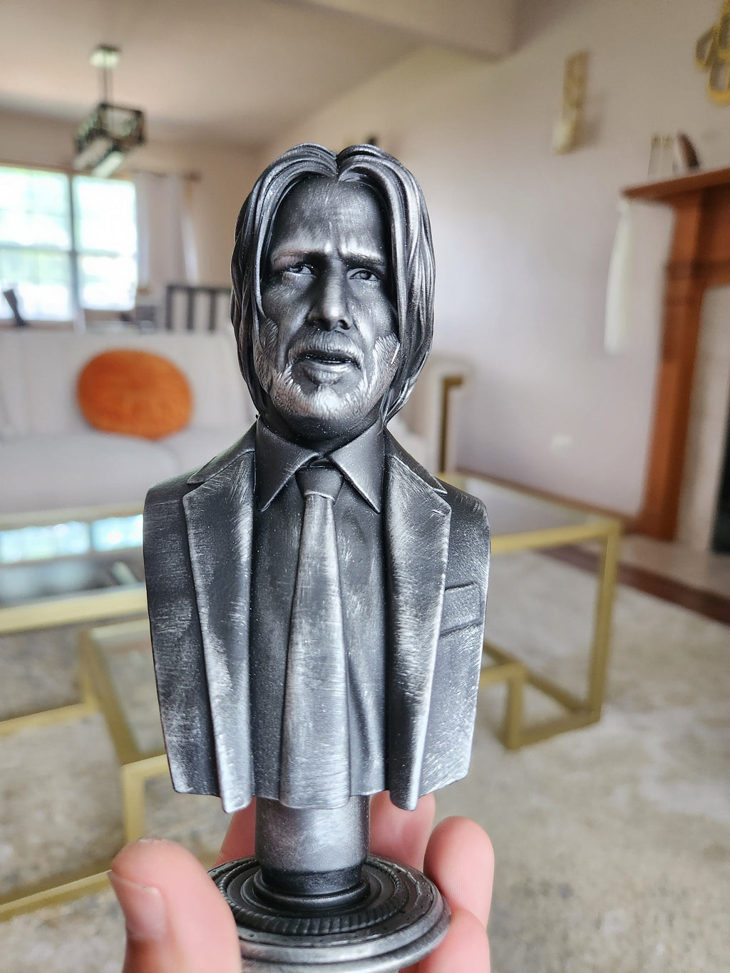 Hand-painted john wick bust – 6.5 inches tall collectible display figure