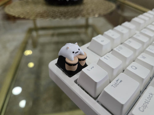 Bongo Cat Keycap – hand painted artisan keycap for mechanical keyboard – view 2