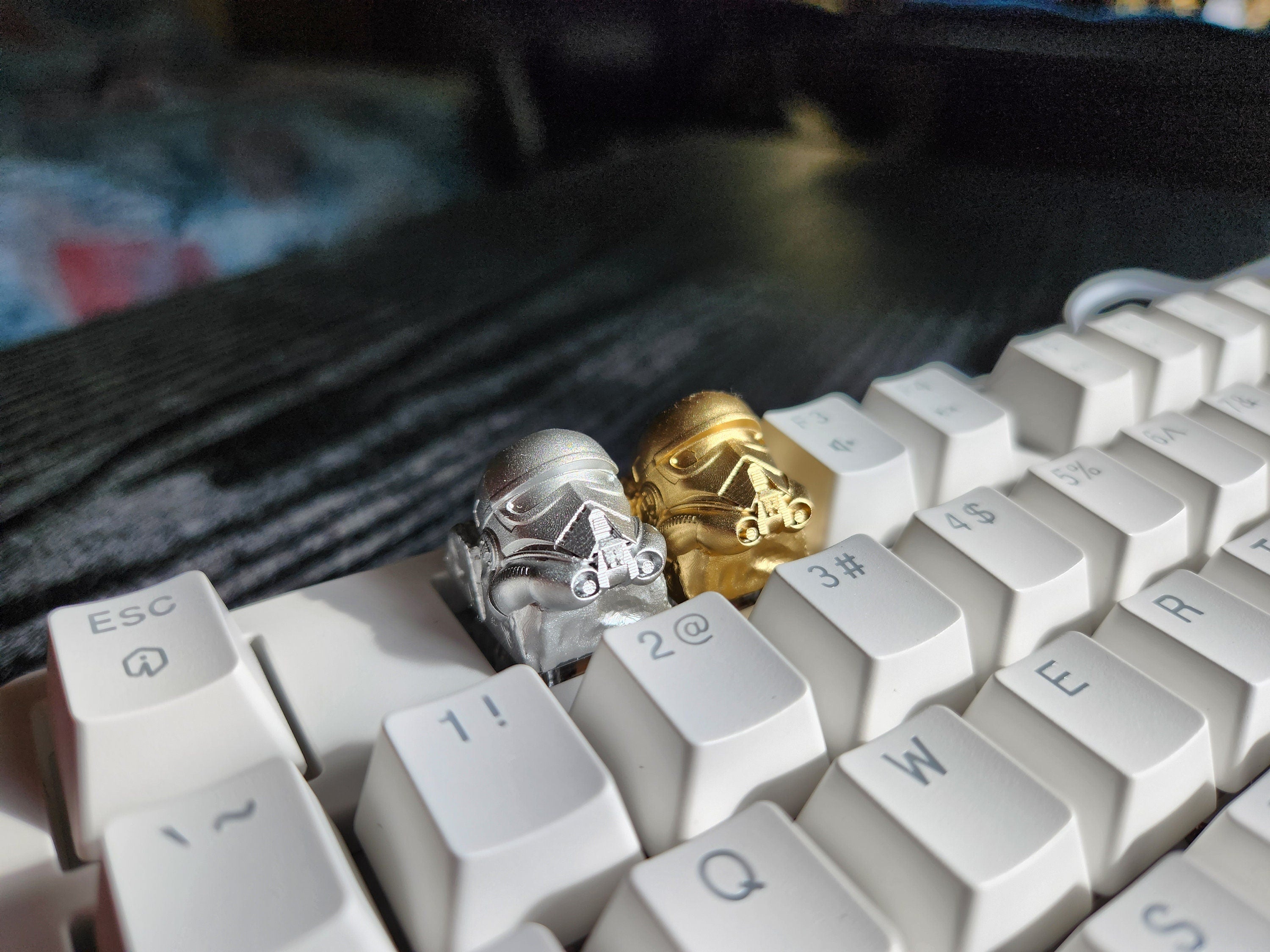 Hand-Painted Trooper Metallic Artisan Keycap for mechanical keyboard