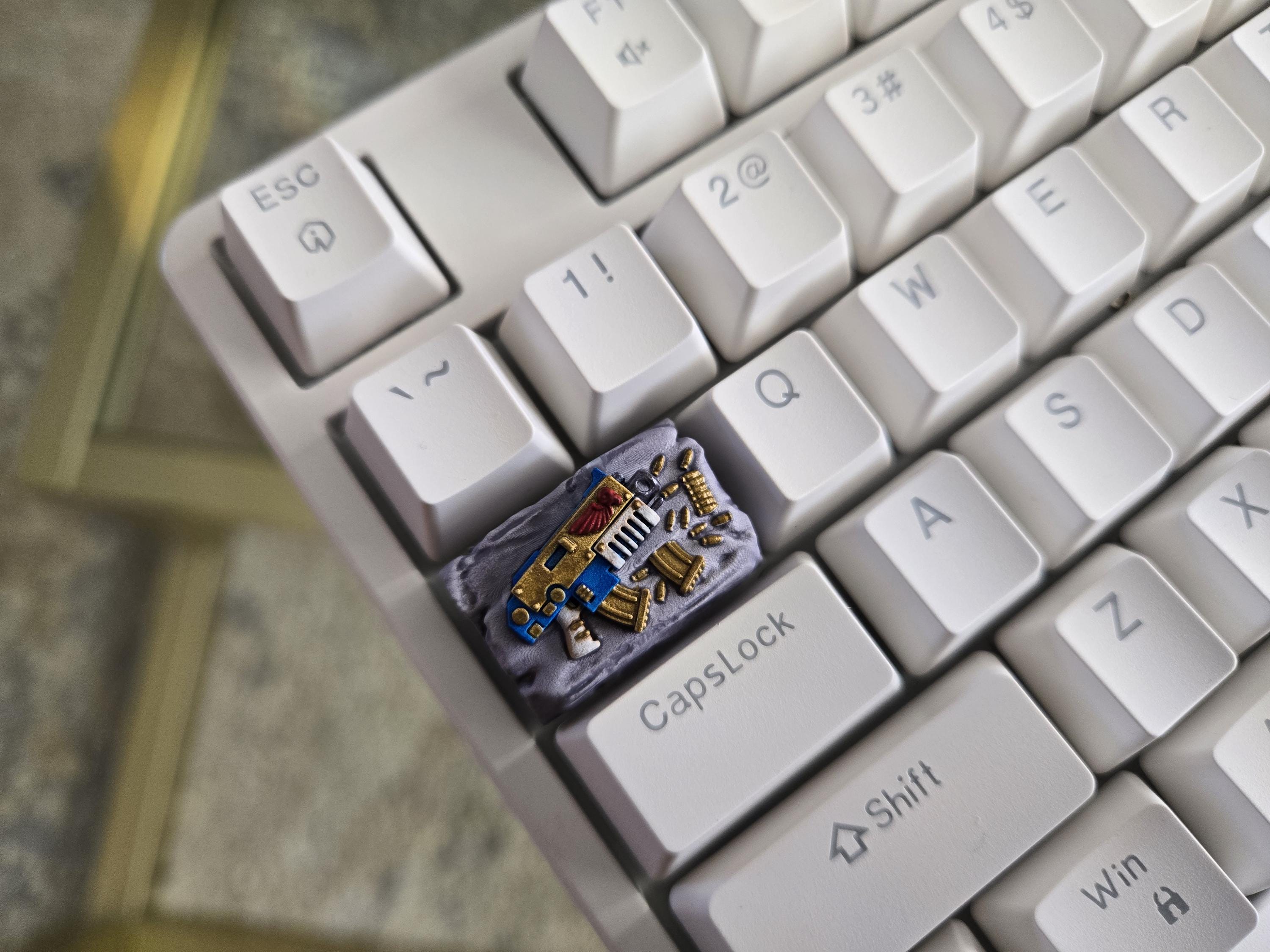 Hand-Painted Marine Rivet Gun Artisan Keycap for mechanical keyboard
