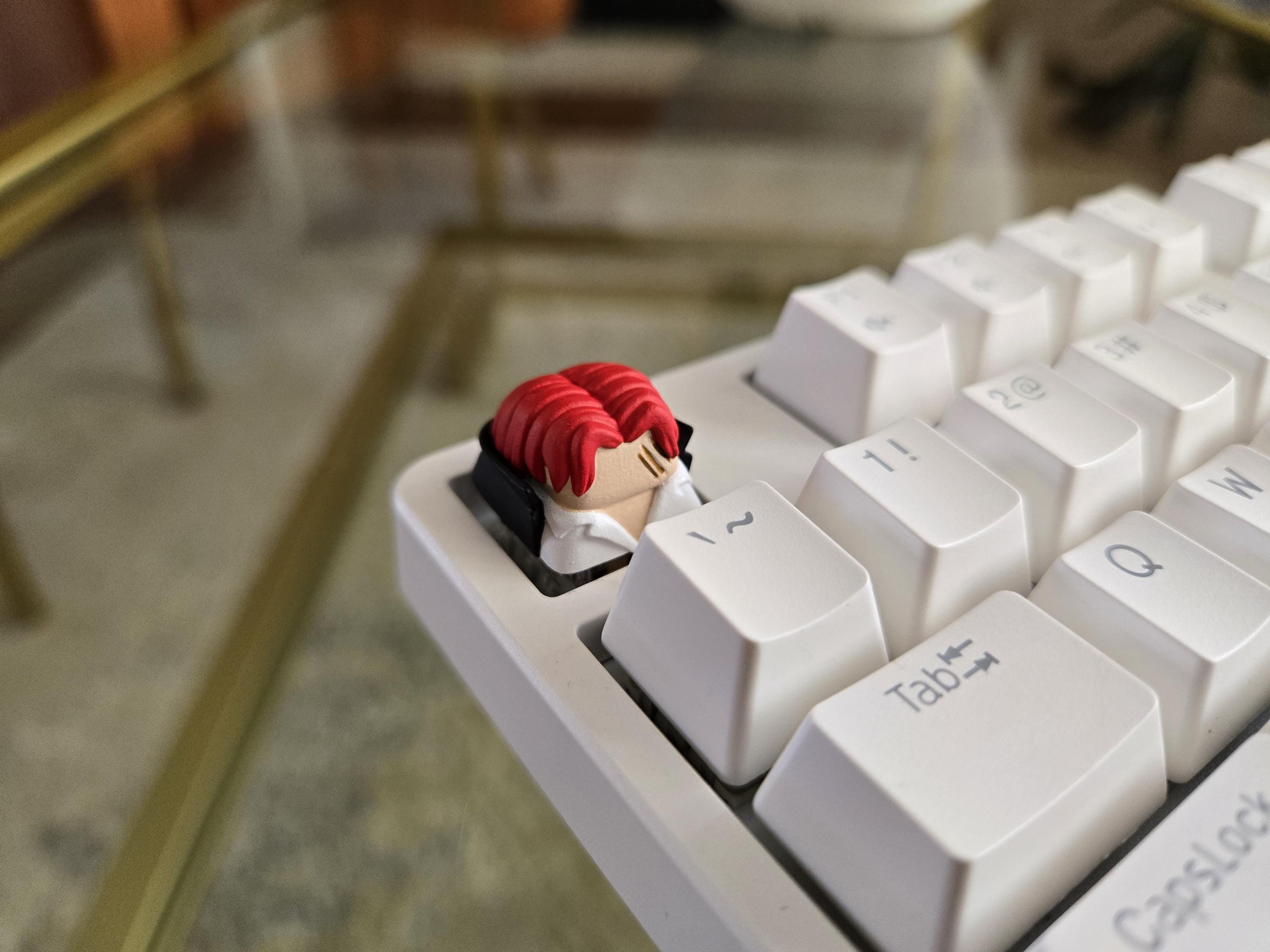 Hand-Painted Red-Haired Shanks Fanart Artisan Keycap for mechanical keyboard