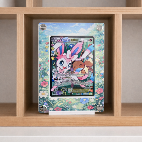 Custom Sylveon EX RC32 Card Holder – UV Printed 3D Textured Display Case – Premium TCG Protector (Card Not Included) handcrafted collectible