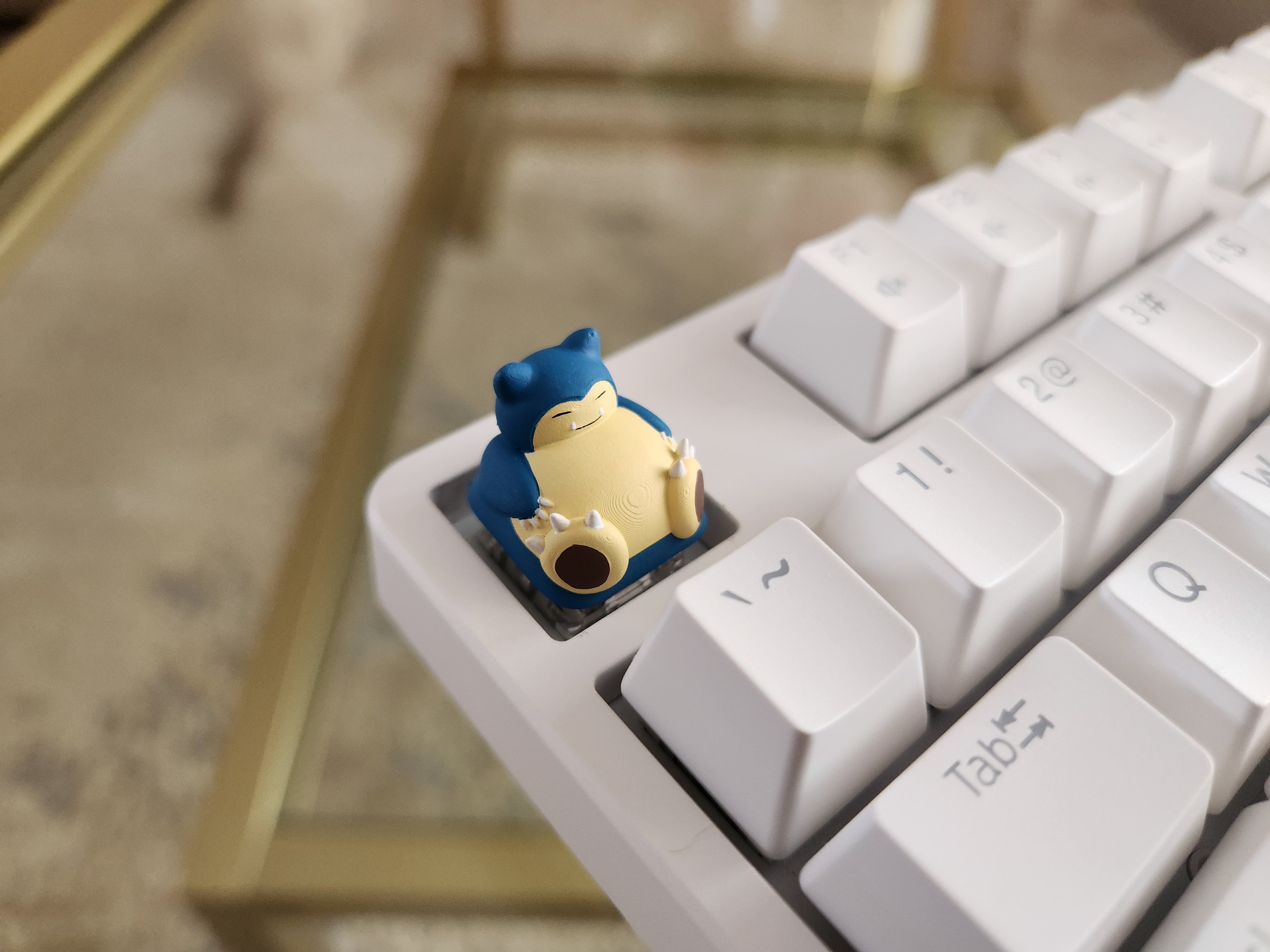 Hand-Painted Anime Snorlax Artisan Keycap for mechanical keyboard