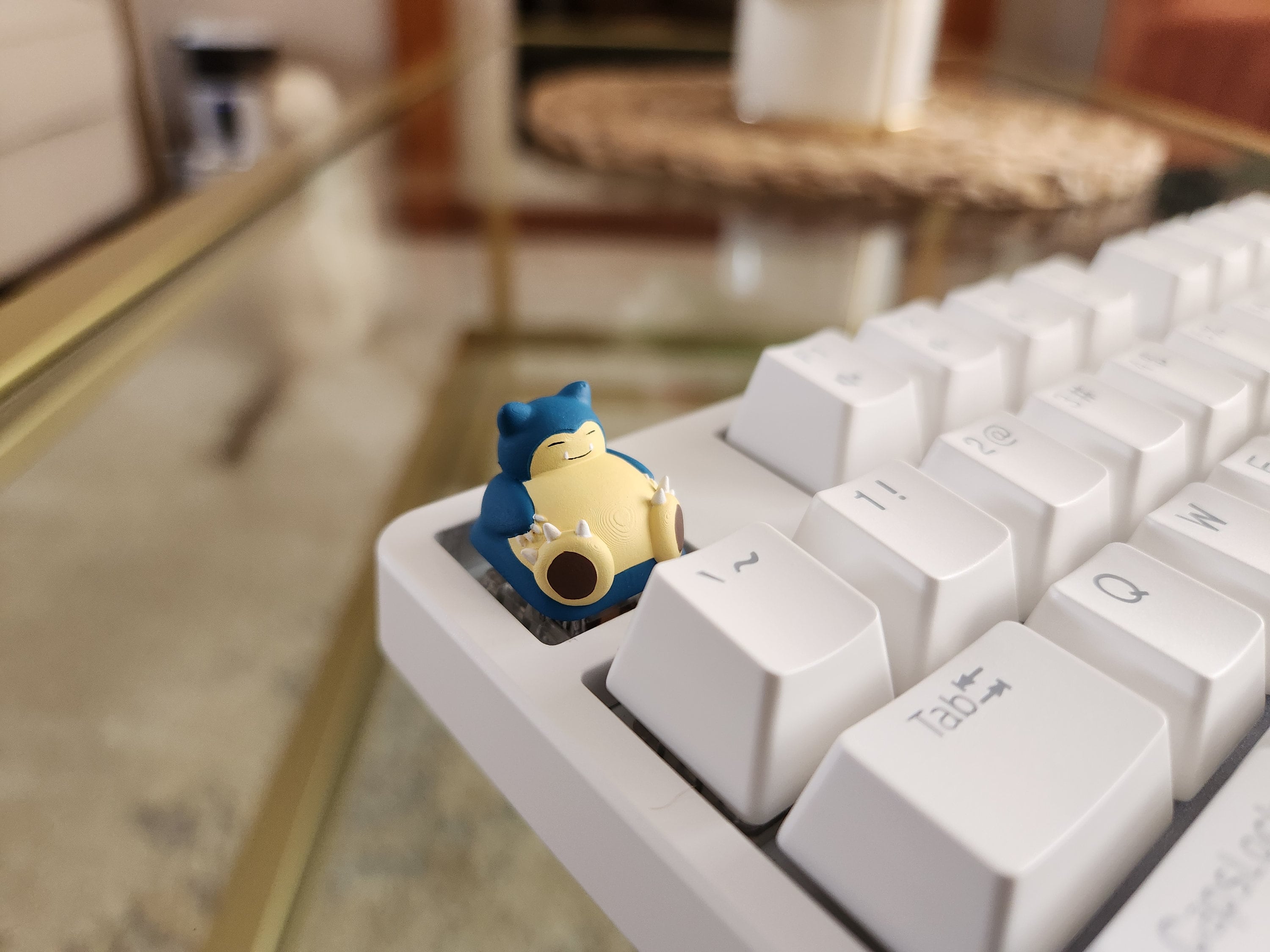 Hand-Painted Anime Snorlax Artisan Keycap for mechanical keyboard