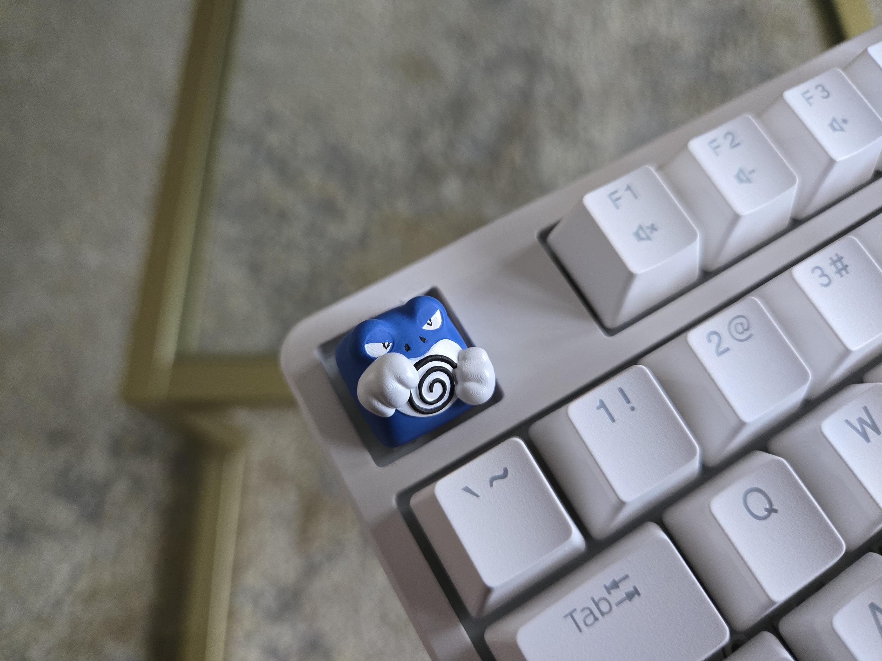 Hand-Painted Anime Poliwrath Artisan Keycap for mechanical keyboard