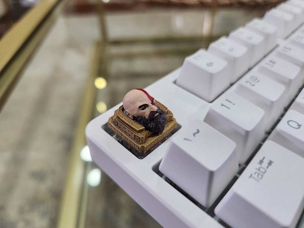 Hand-Painted Video Game Kratos Artisan Keycap for mechanical keyboard