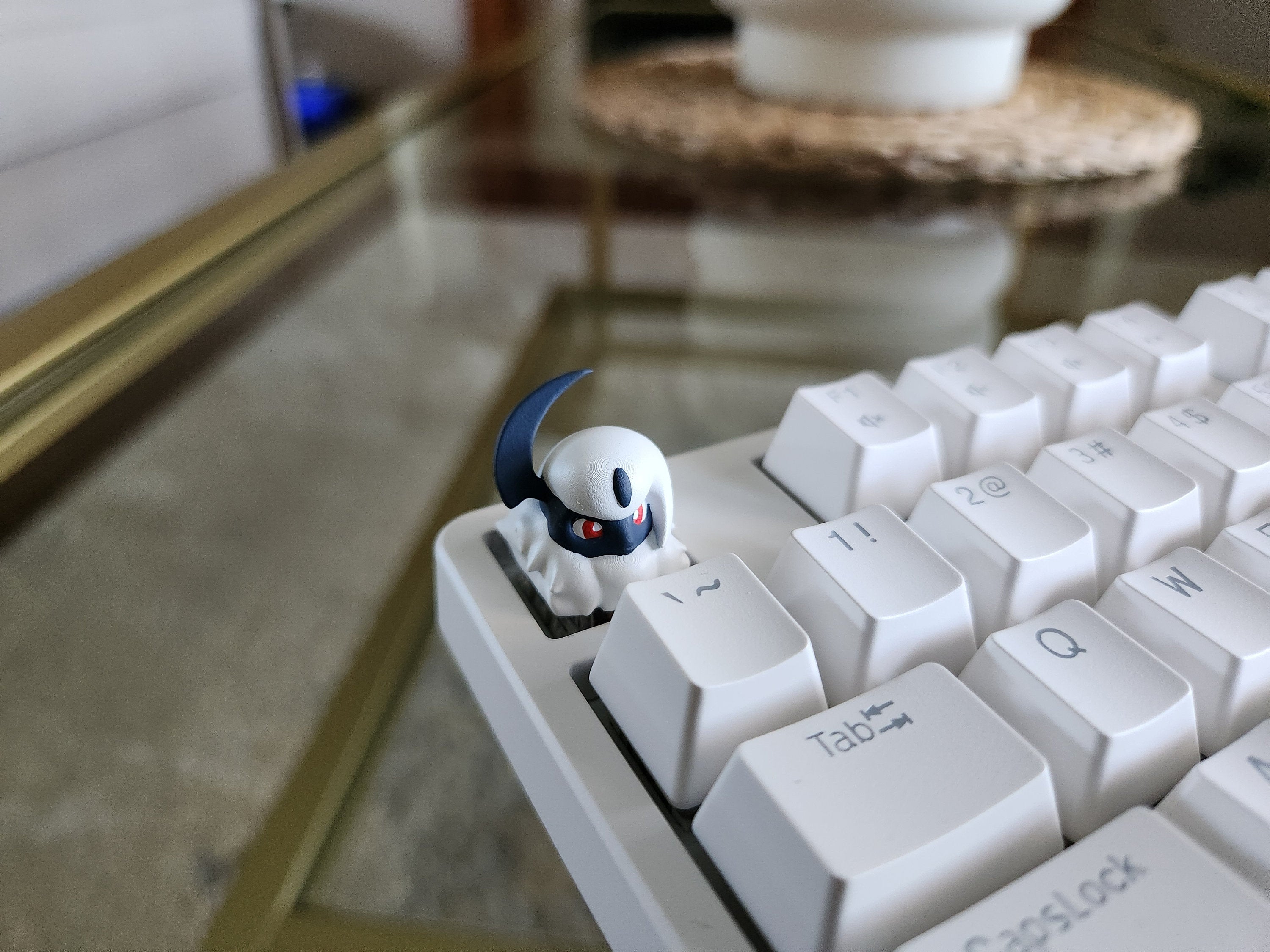 Hand-Painted Anime Absol Artisan Keycap for mechanical keyboard
