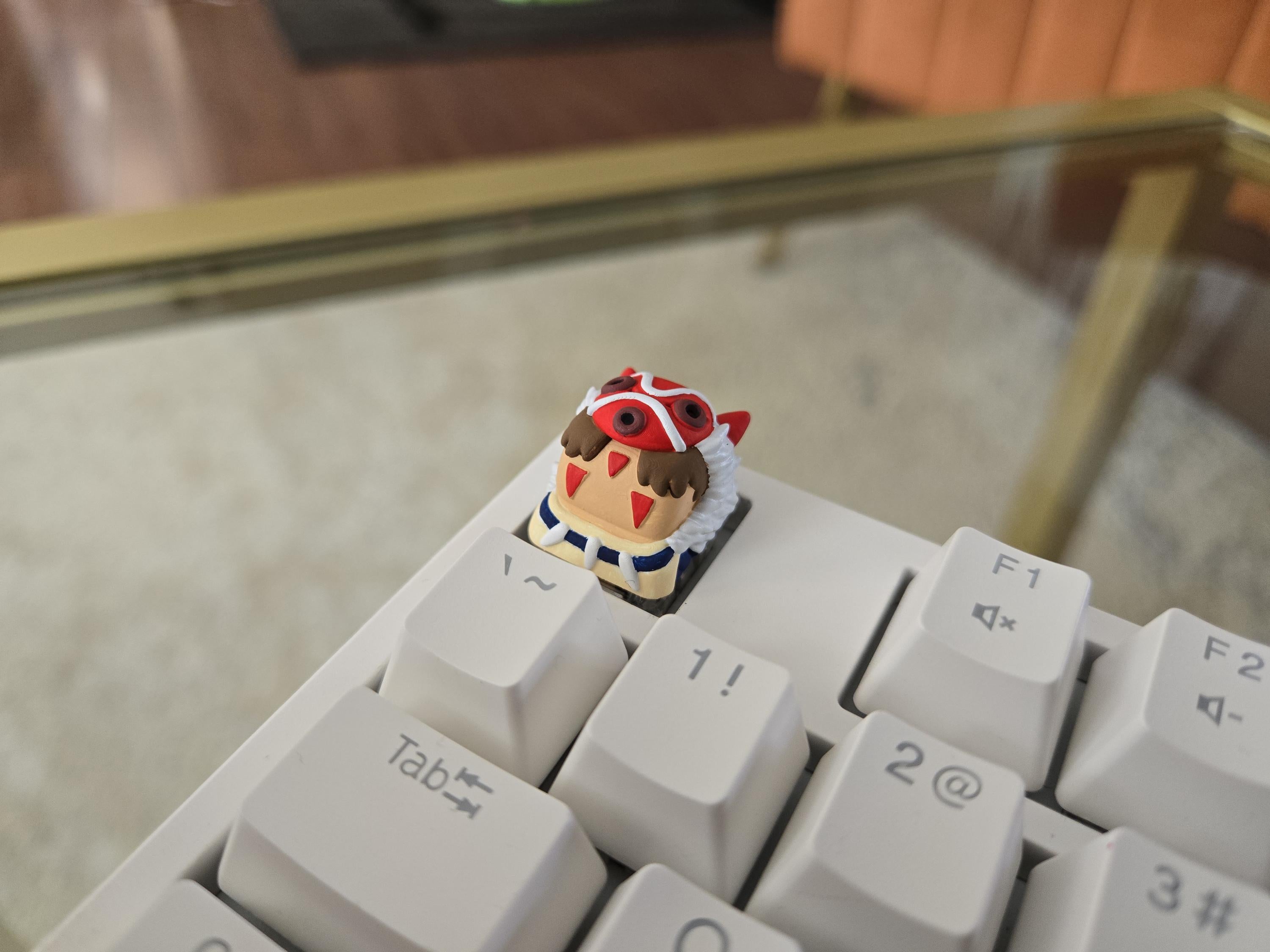 Hand-Painted Princess Mononoke Fanart Artisan Keycap for mechanical keyboard