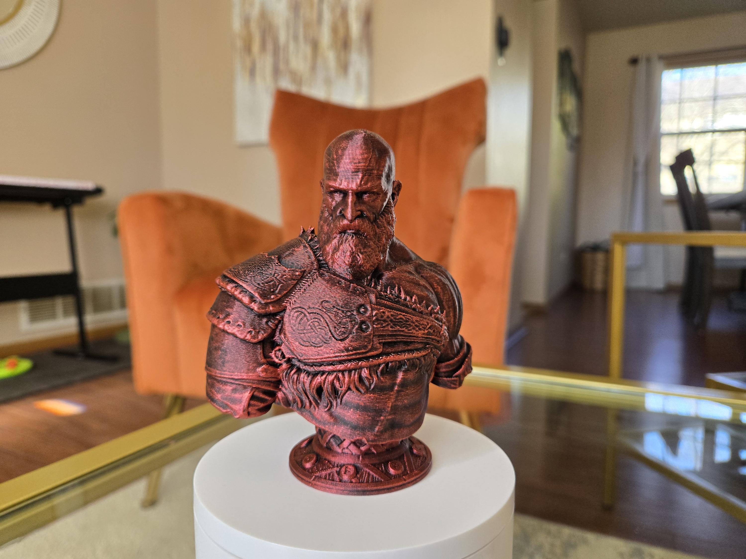 Hand-painted kratos video game bust – 5 inches tall collectible display figure