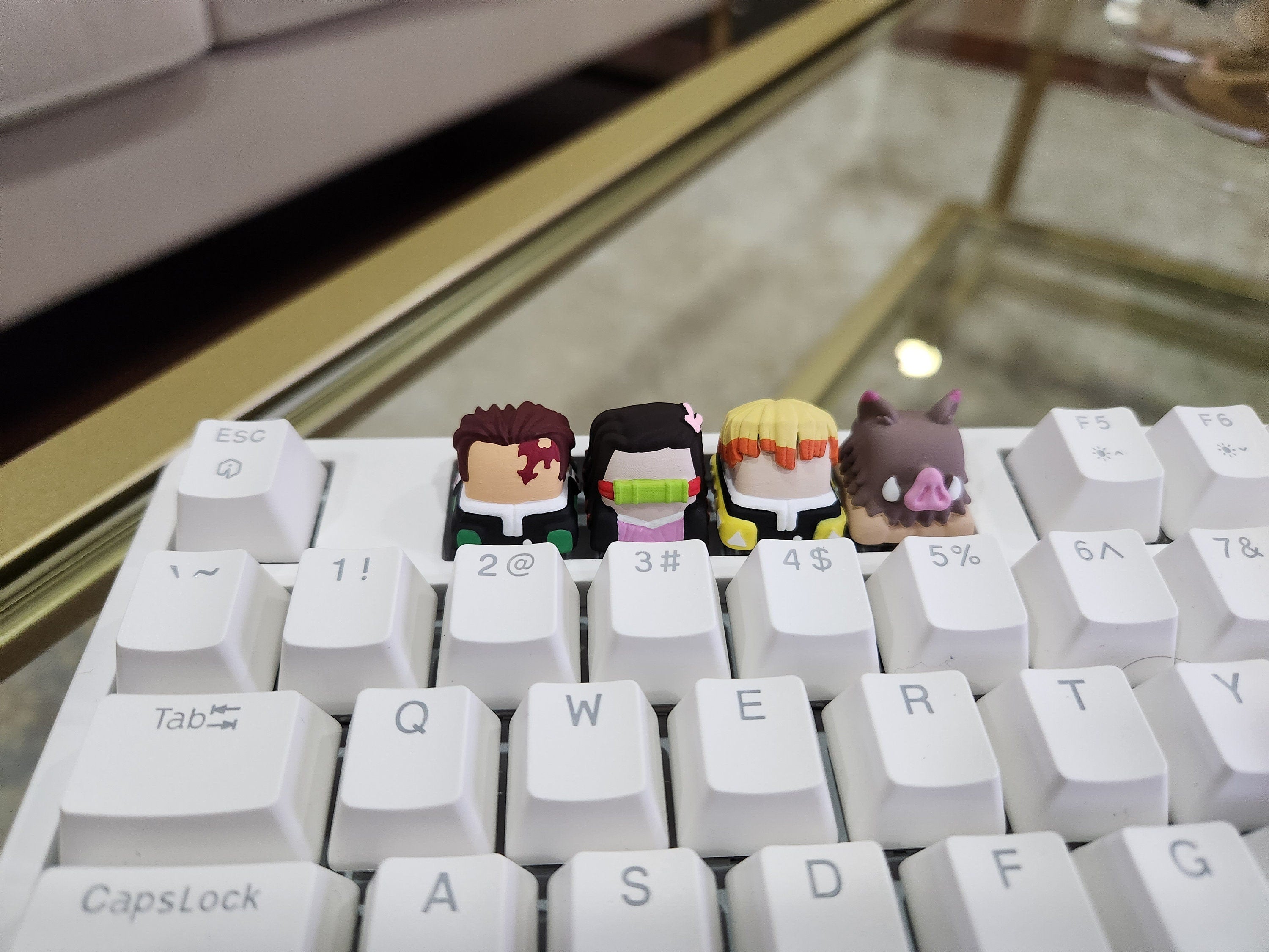 Hand-Painted Demon Slayer Artisan Keycaps for mechanical keyboard