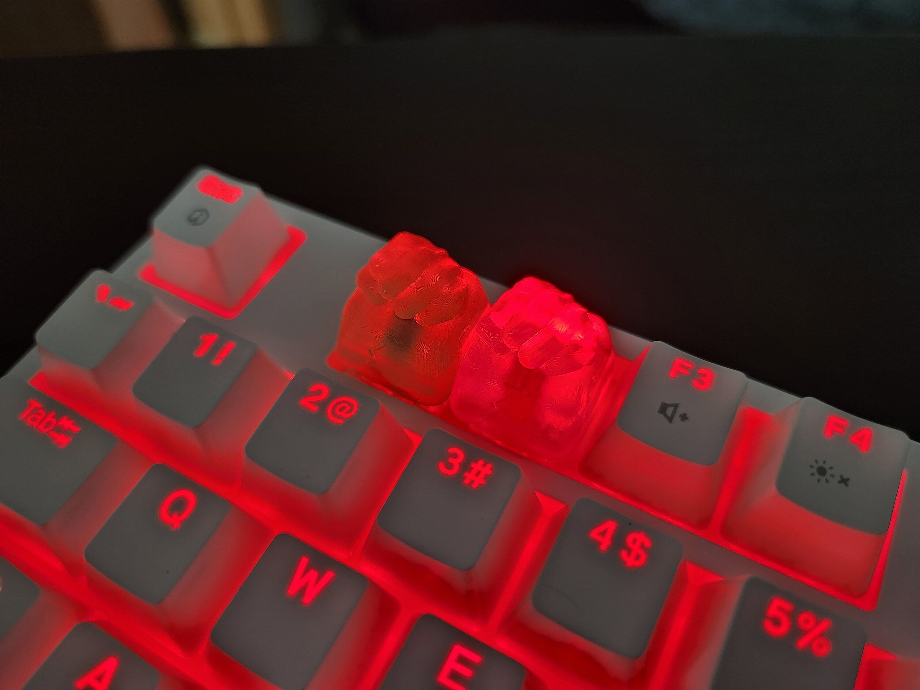Clear Smash Fist Artisan Keycap for mechanical keyboard