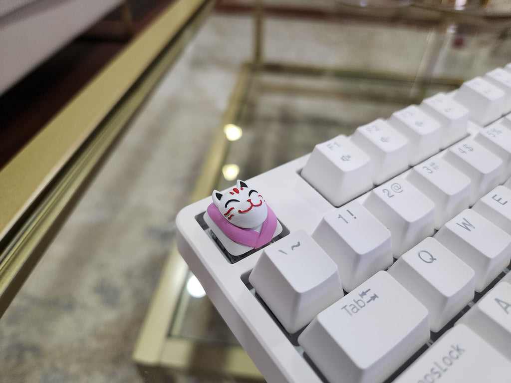 Hand-Painted Kitsune Japanese Artisan Keycap for mechanical keyboard