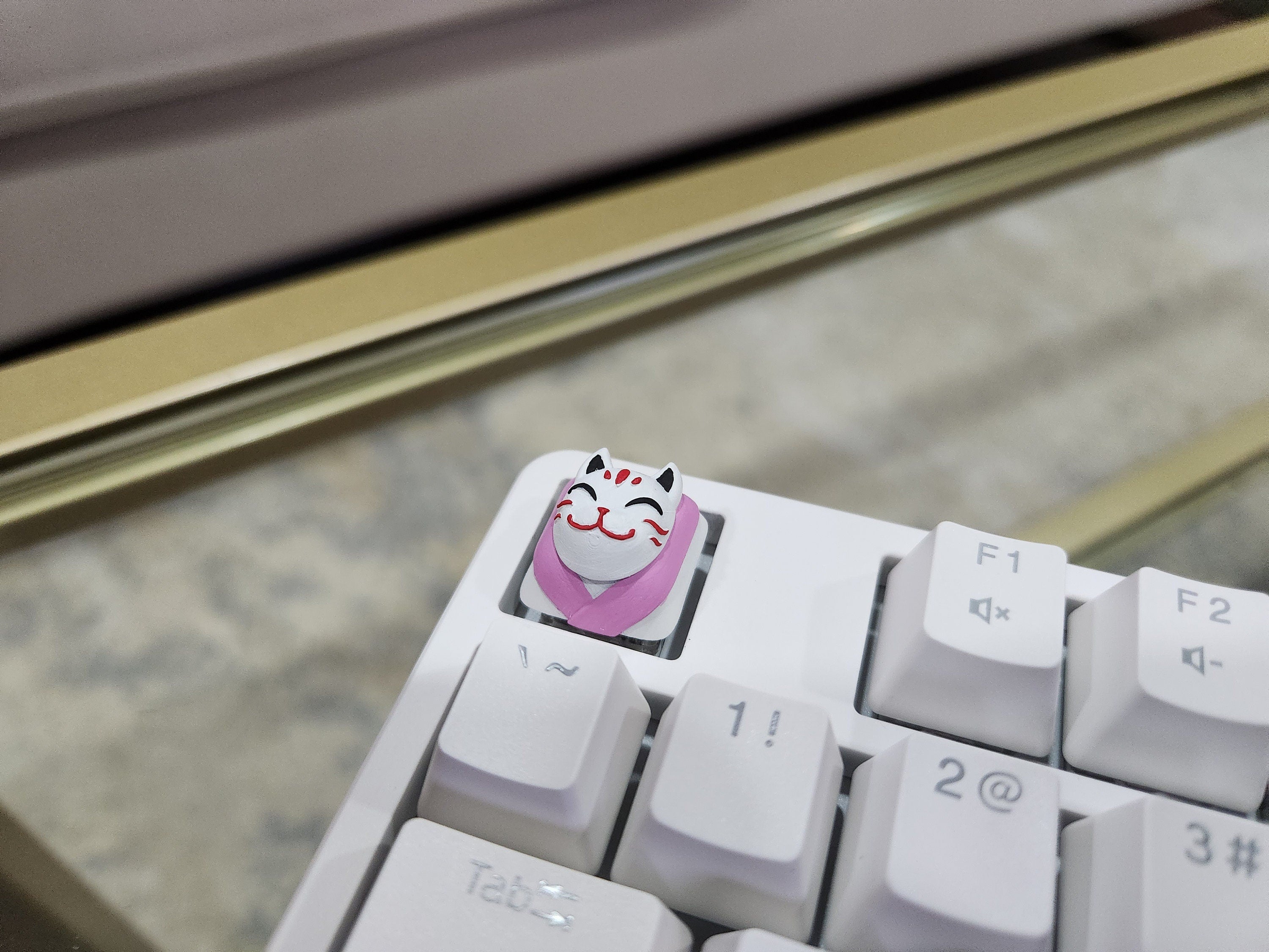 Hand-Painted Kitsune Japanese Artisan Keycap for mechanical keyboard
