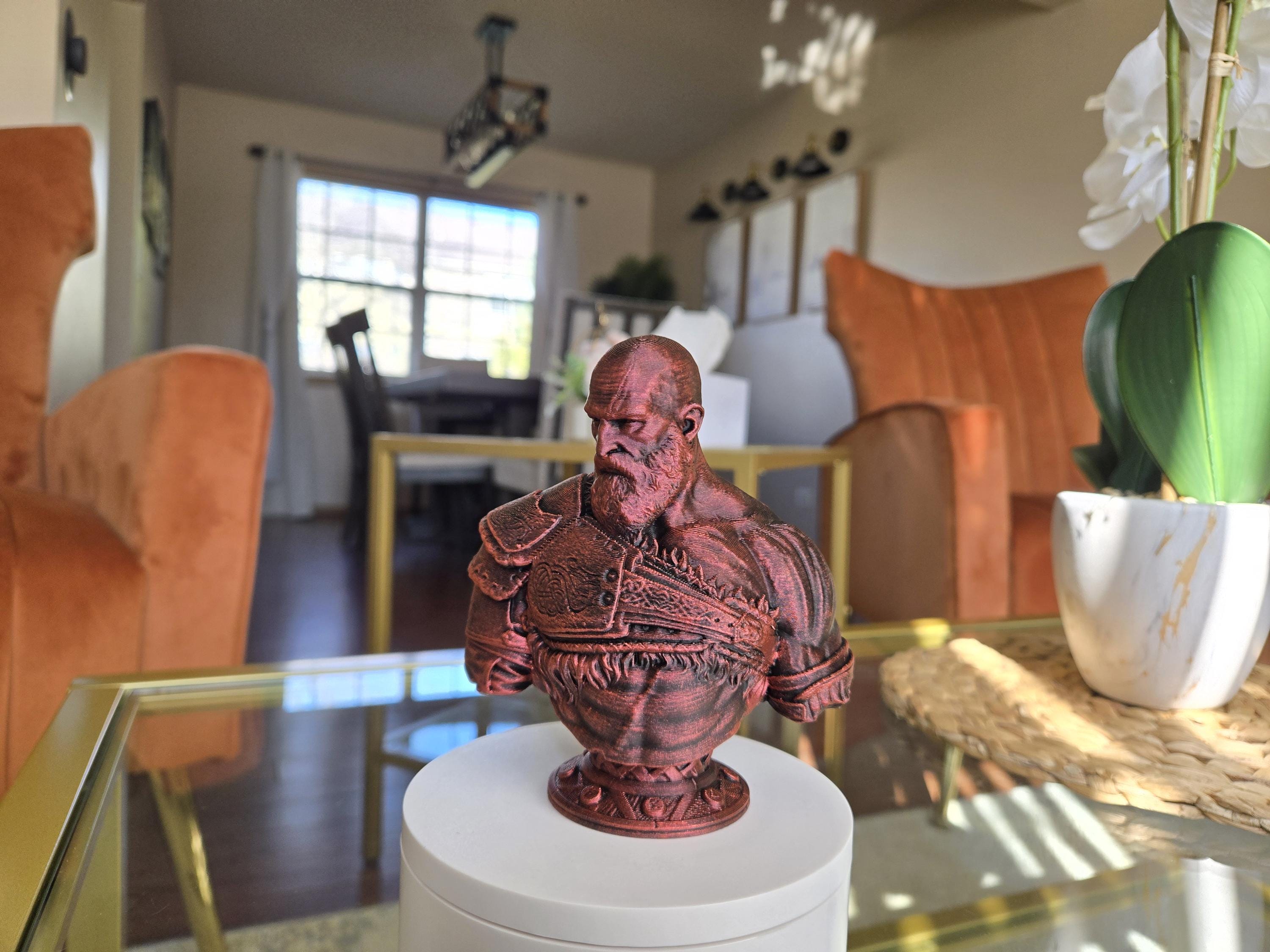 Hand-painted kratos video game bust – 5 inches tall collectible display figure