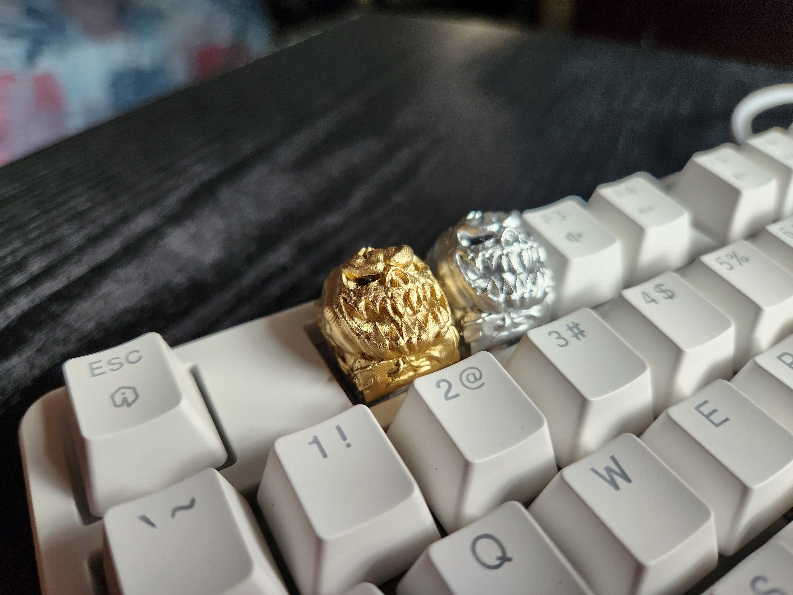 Hand-Painted Hollow Pumpkin Metallic Artisan Keycap for mechanical keyboard