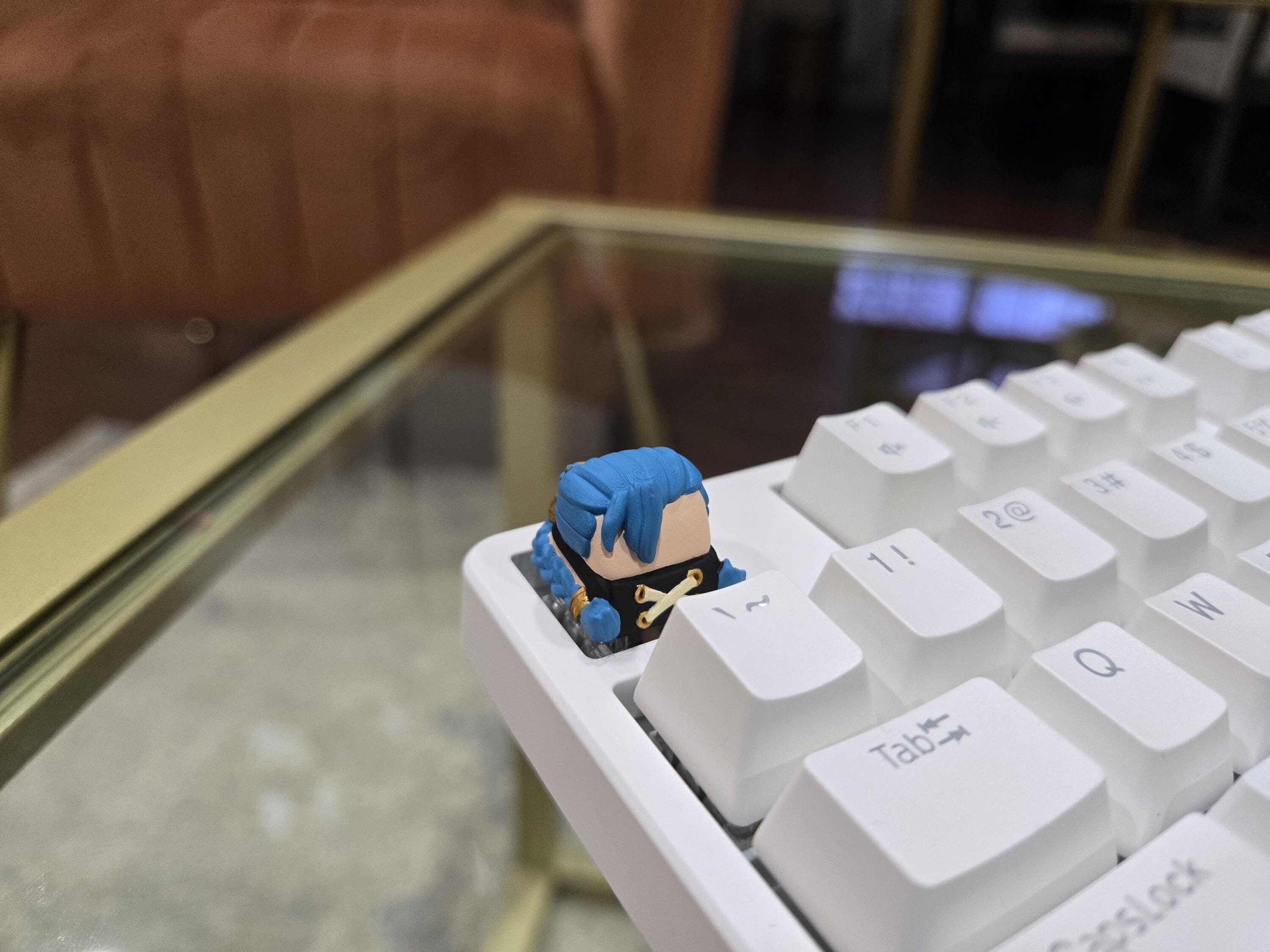Hand-Painted Arcane Jinx Artisan Keycap for mechanical keyboard