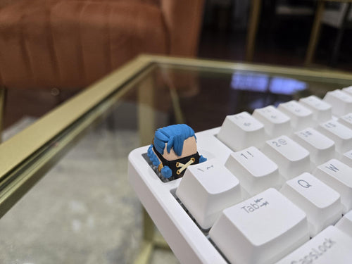 Azure Rogue Keycap – hand painted artisan keycap for mechanical keyboard
