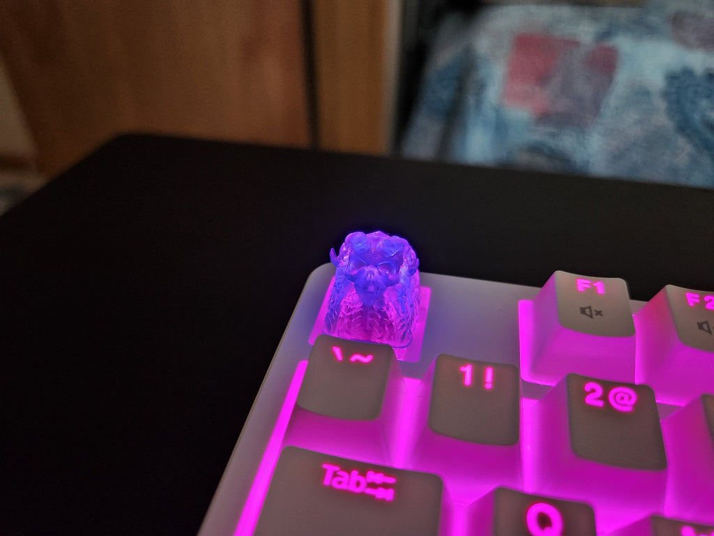 Clear Demon Skull Artisan Keycap for mechanical keyboard