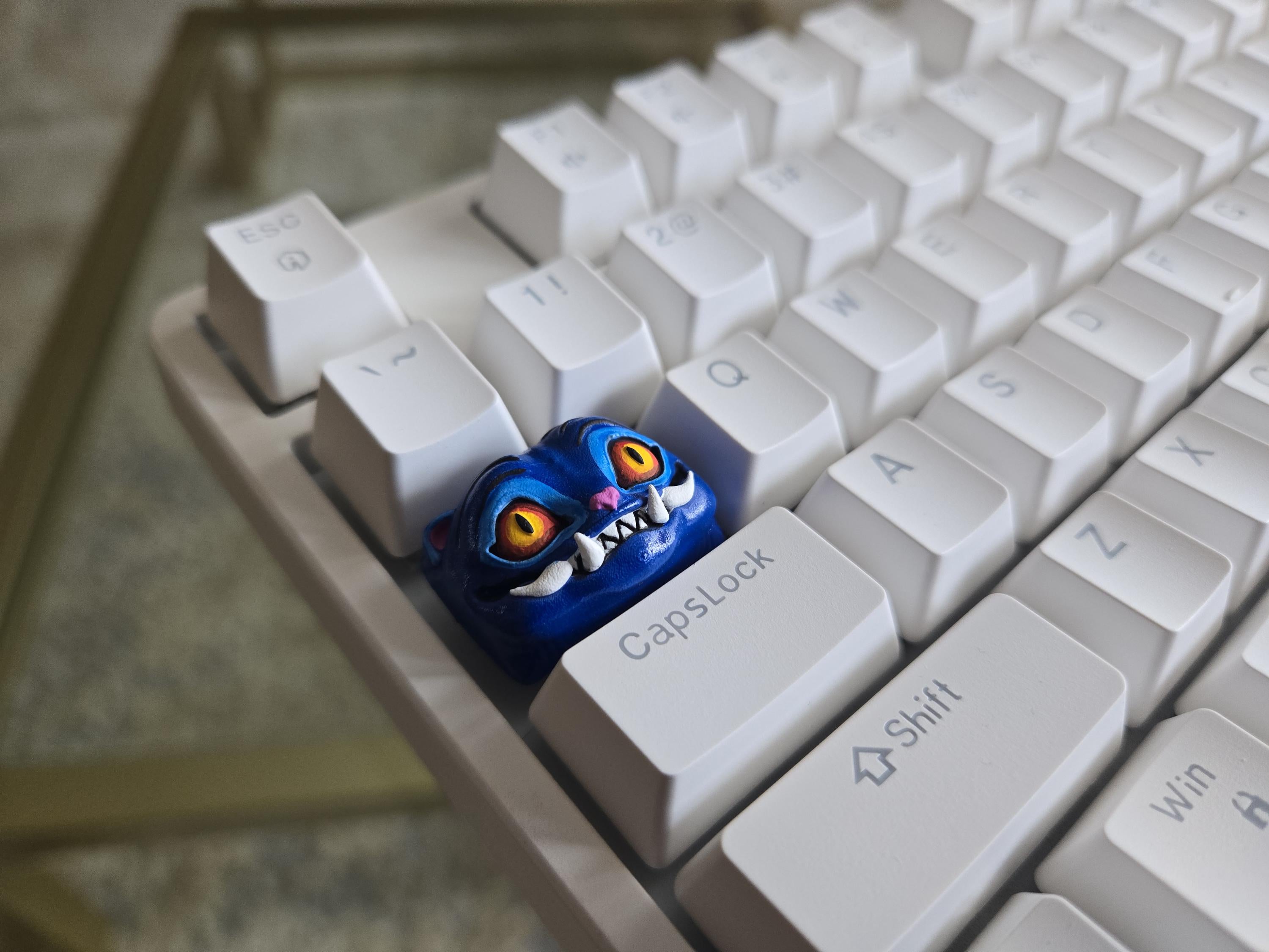 Hand-Painted Demon Hunter Cat Artisan Keycap for mechanical keyboard