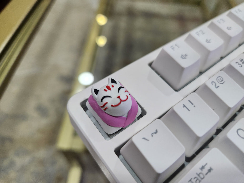 Hand-Painted Kitsune Japanese Artisan Keycap for mechanical keyboard