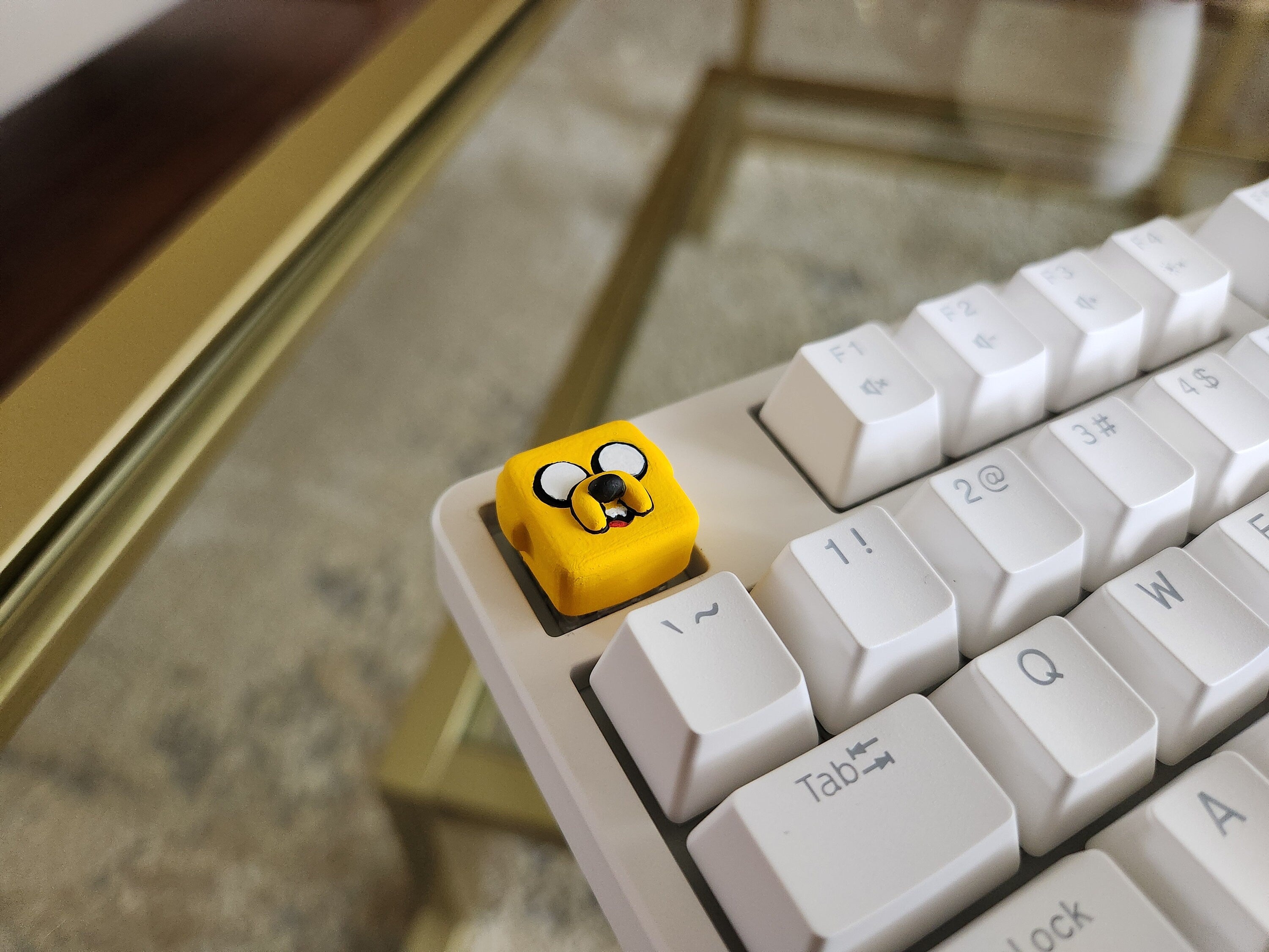 Hand-Painted Adventure Time Jake Artisan Keycap for mechanical keyboard