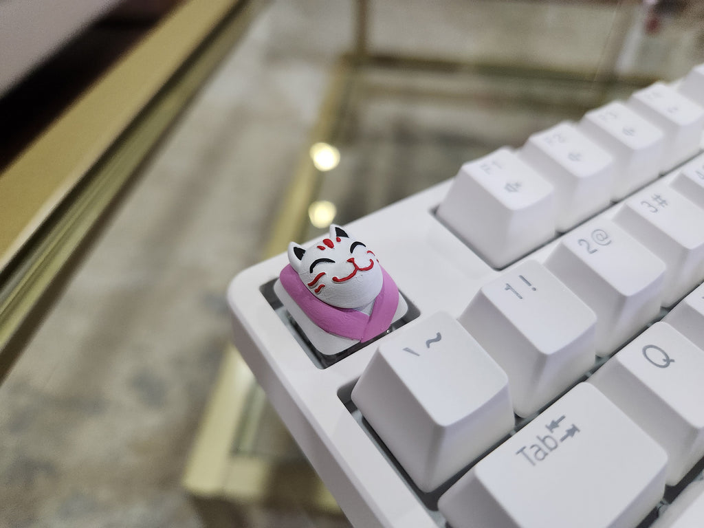 Hand-Painted Kitsune Japanese Artisan Keycap for mechanical keyboard