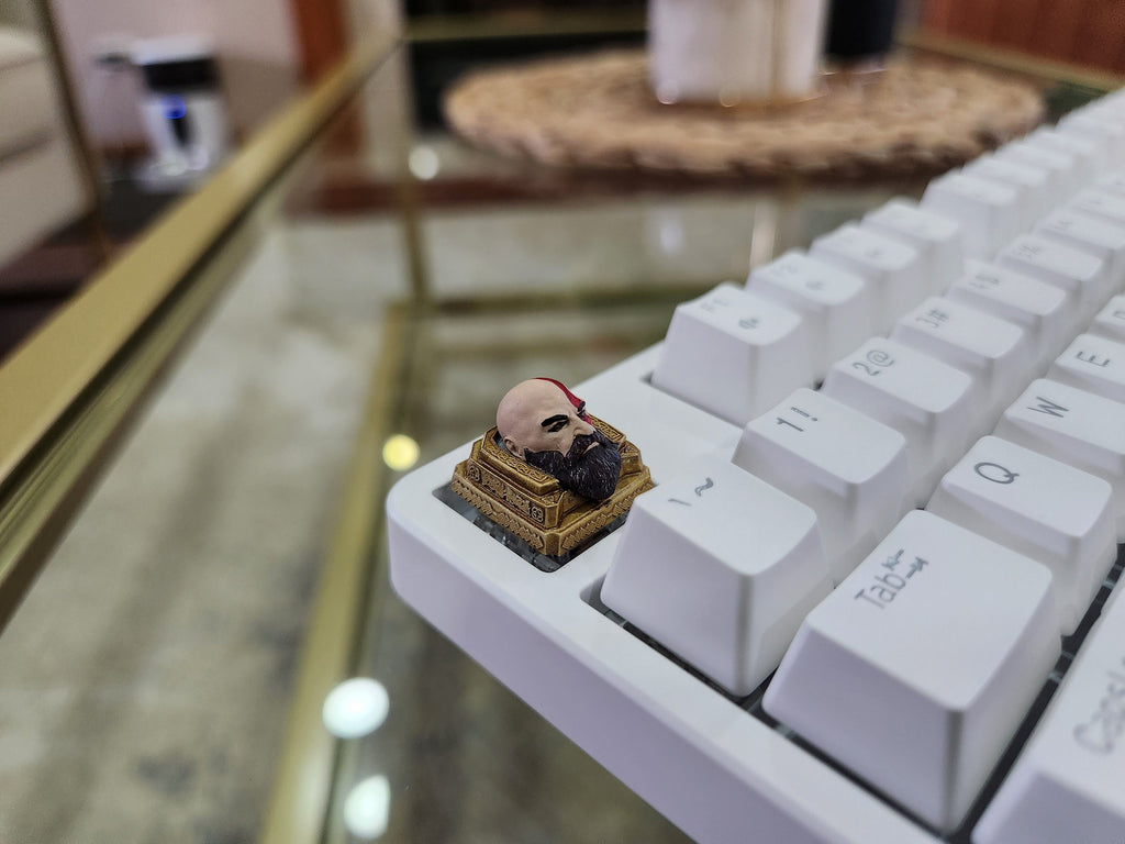 Hand-Painted Video Game Kratos Artisan Keycap for mechanical keyboard