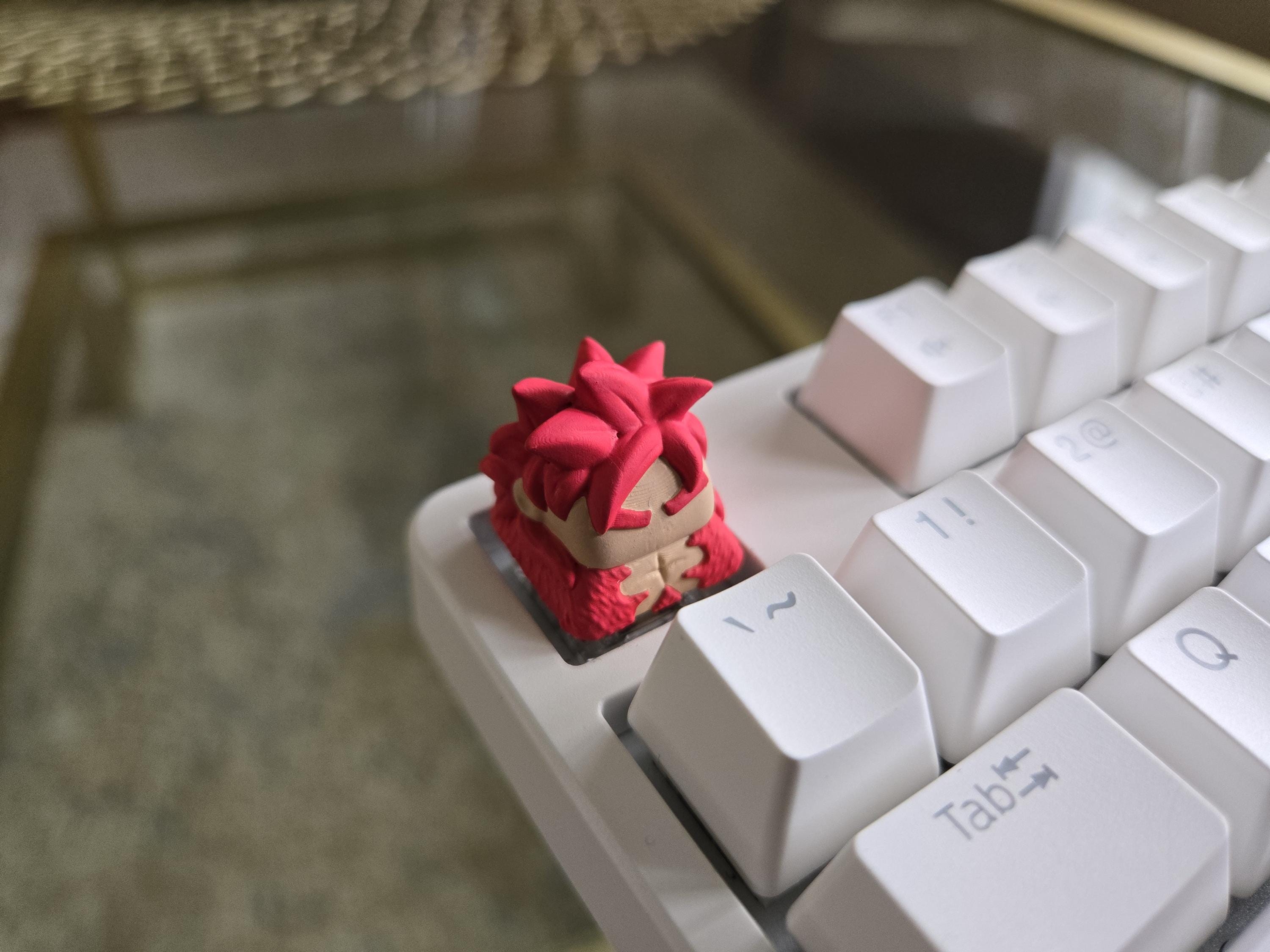 Hand-Painted Anime SSJ 4 Artisan Keycap for mechanical keyboard