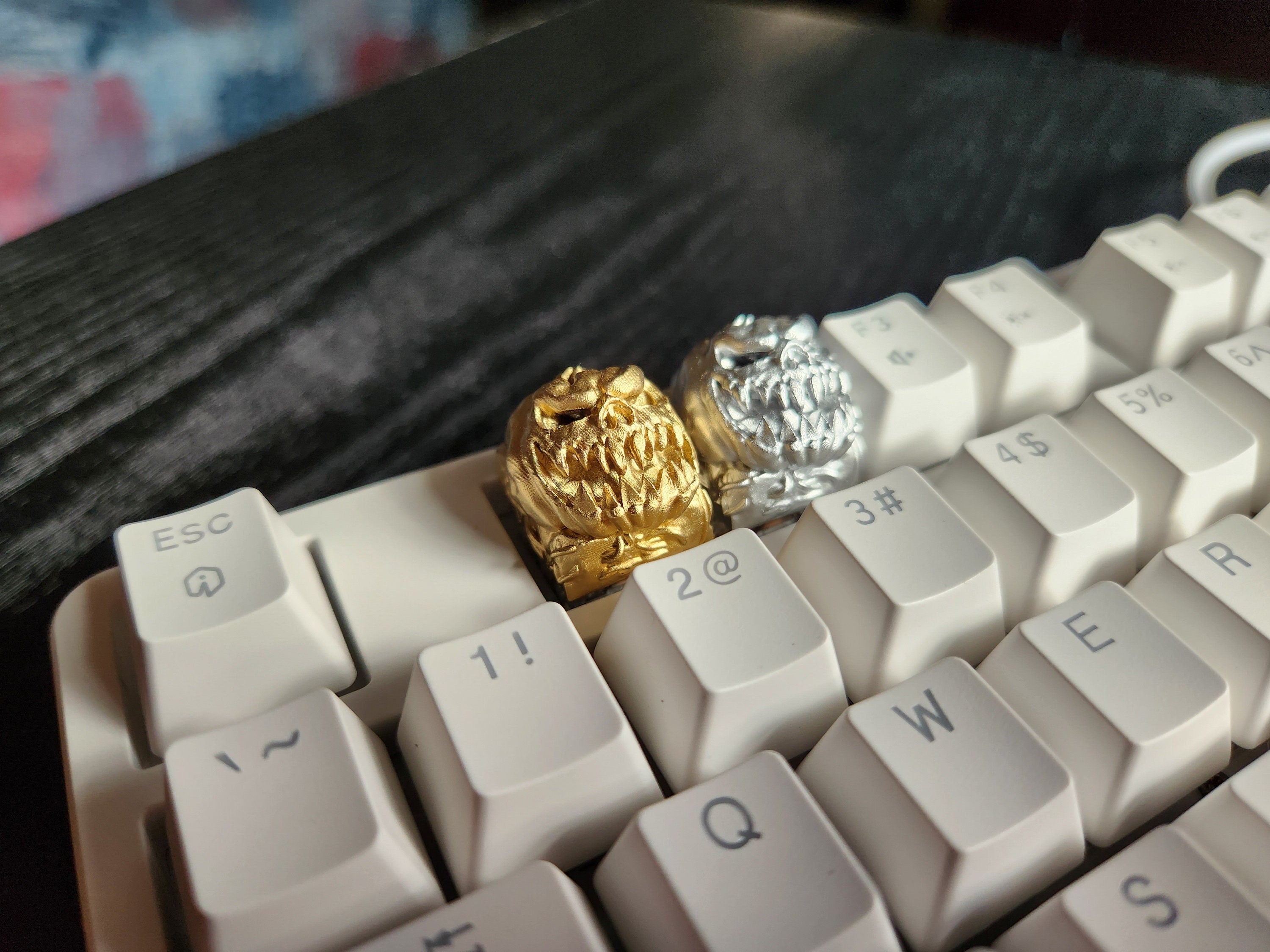 Hand-Painted Hollow Pumpkin Metallic Artisan Keycap for mechanical keyboard